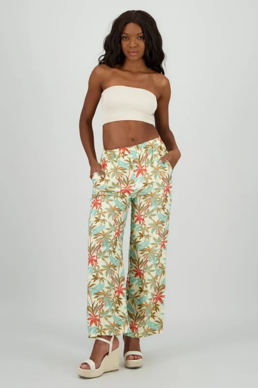 Pantalon amplio detalle resorte tropical sold by Shasa