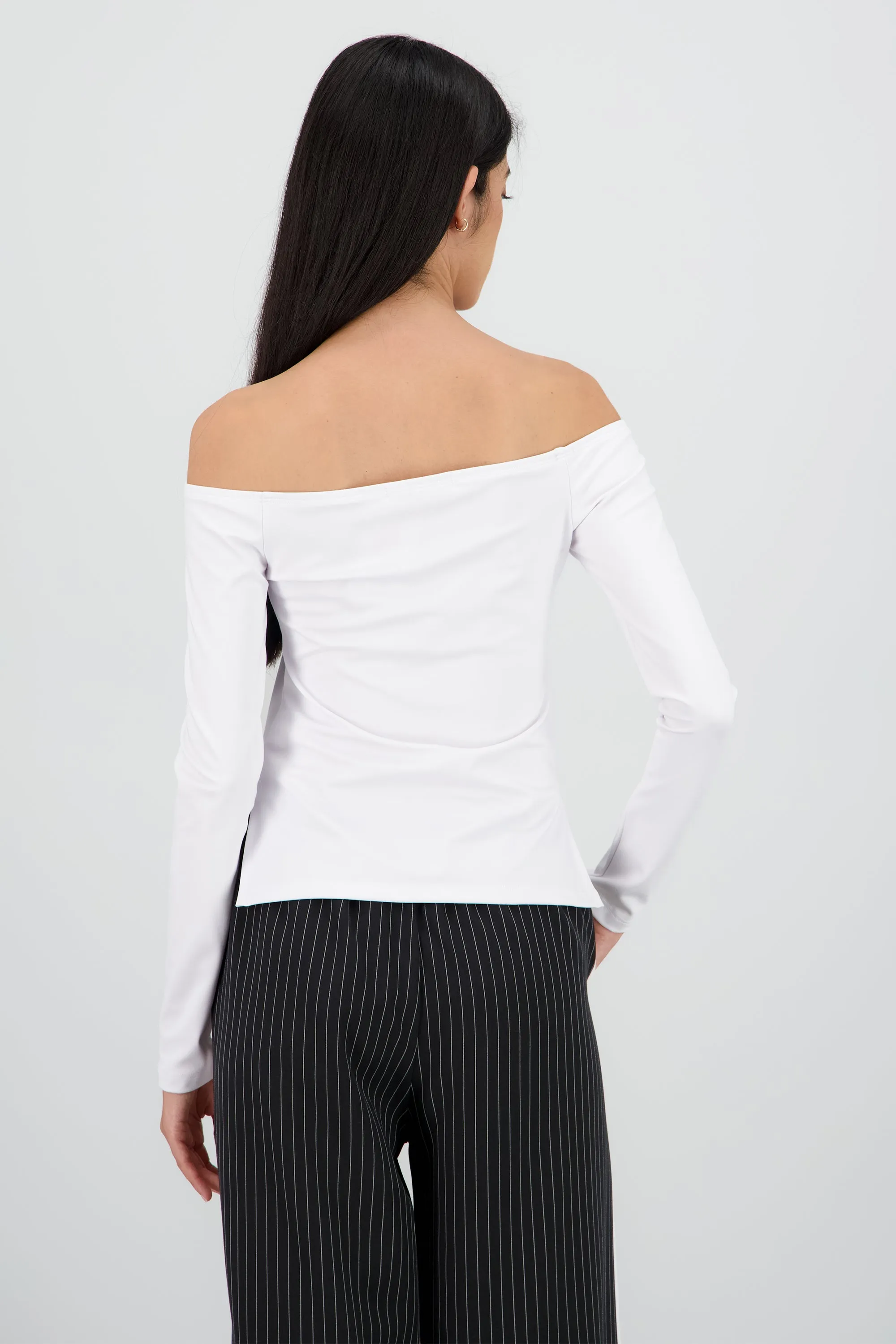 Top manga larga off shoulder liso sold by Shasa product image thumbnail 4