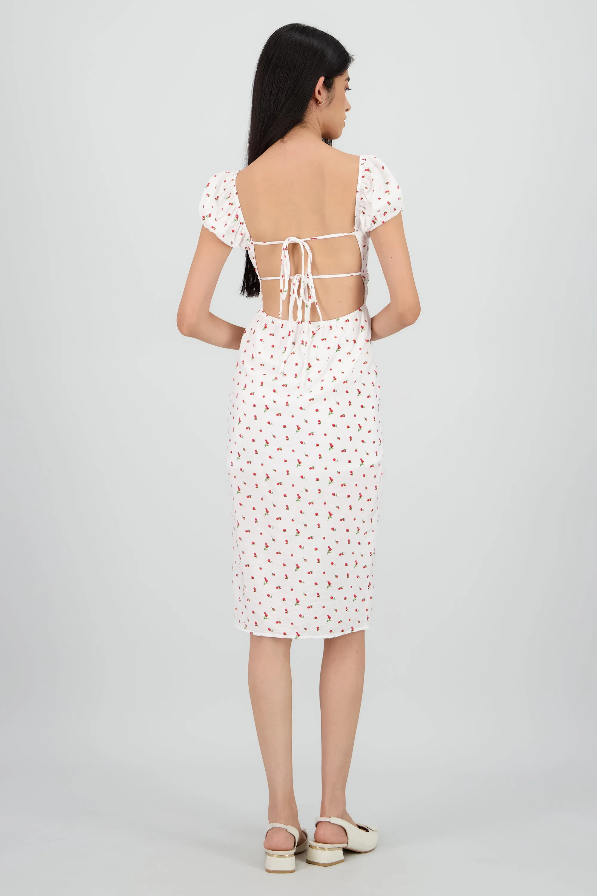 Vestido midi textura flores sold by Shasa product image thumbnail 4