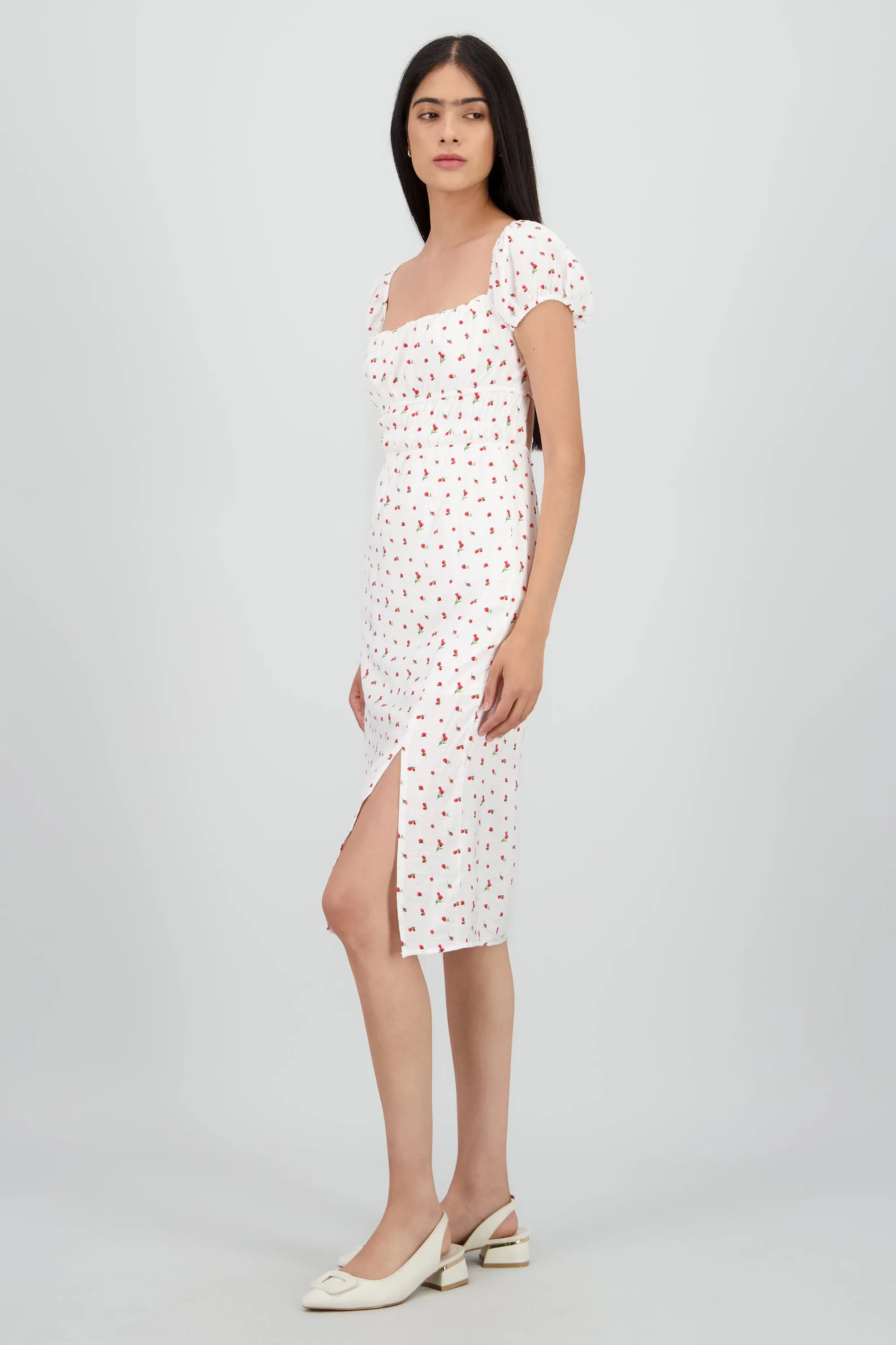 Vestido midi textura flores sold by Shasa product image thumbnail 3