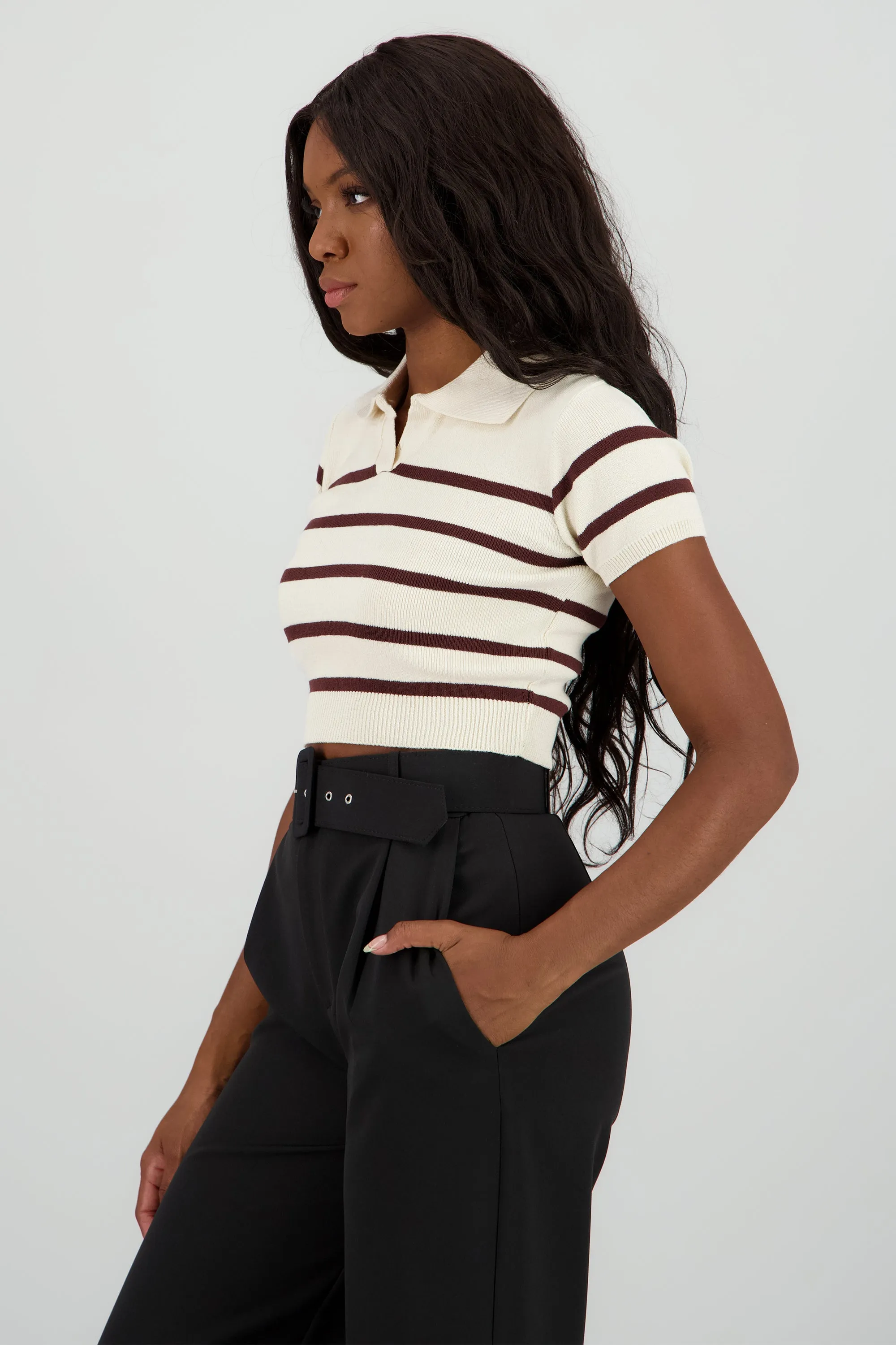 Top tejido cuello polo rayas sold by Shasa product image thumbnail 3