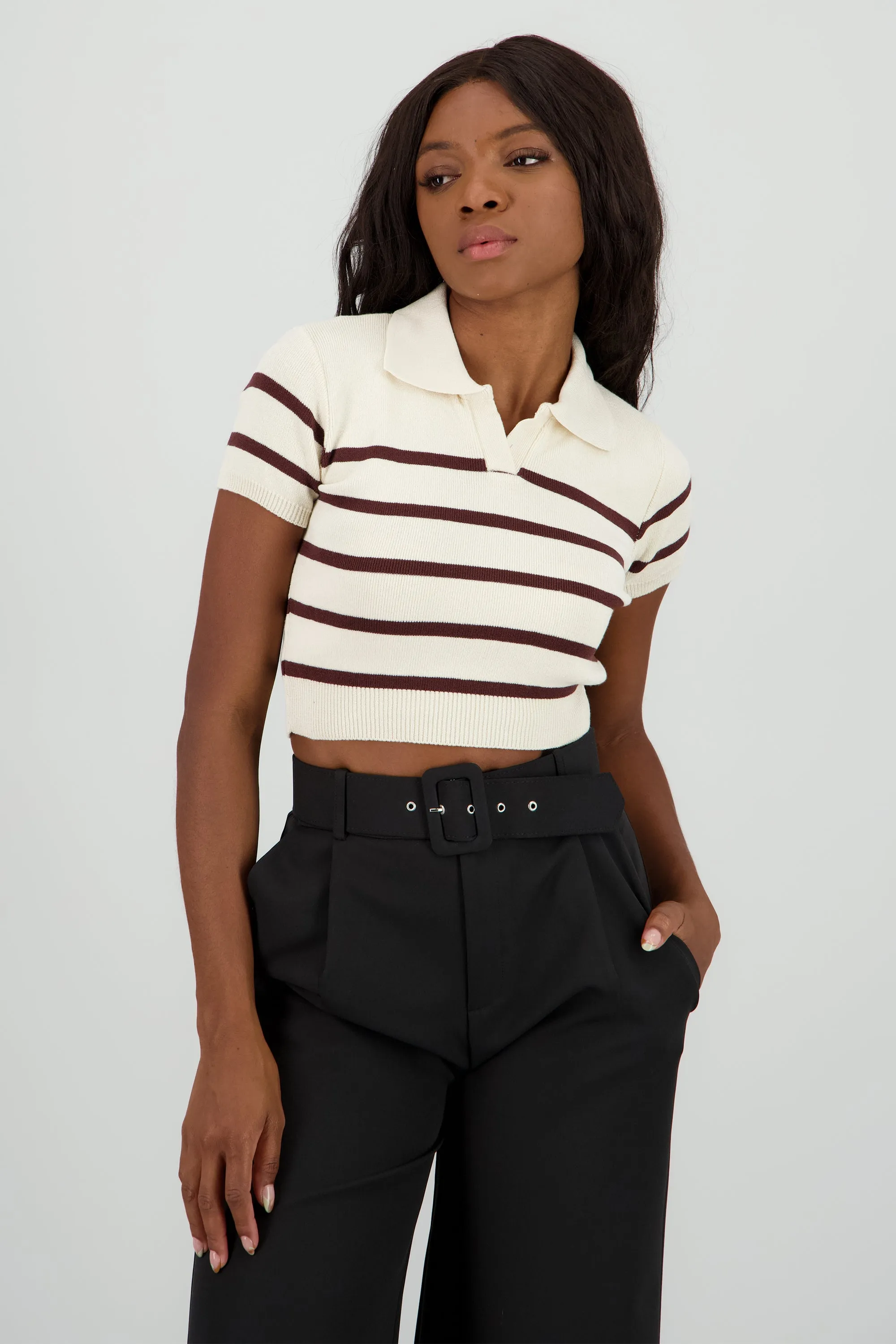 Top tejido cuello polo rayas sold by Shasa product image thumbnail 2