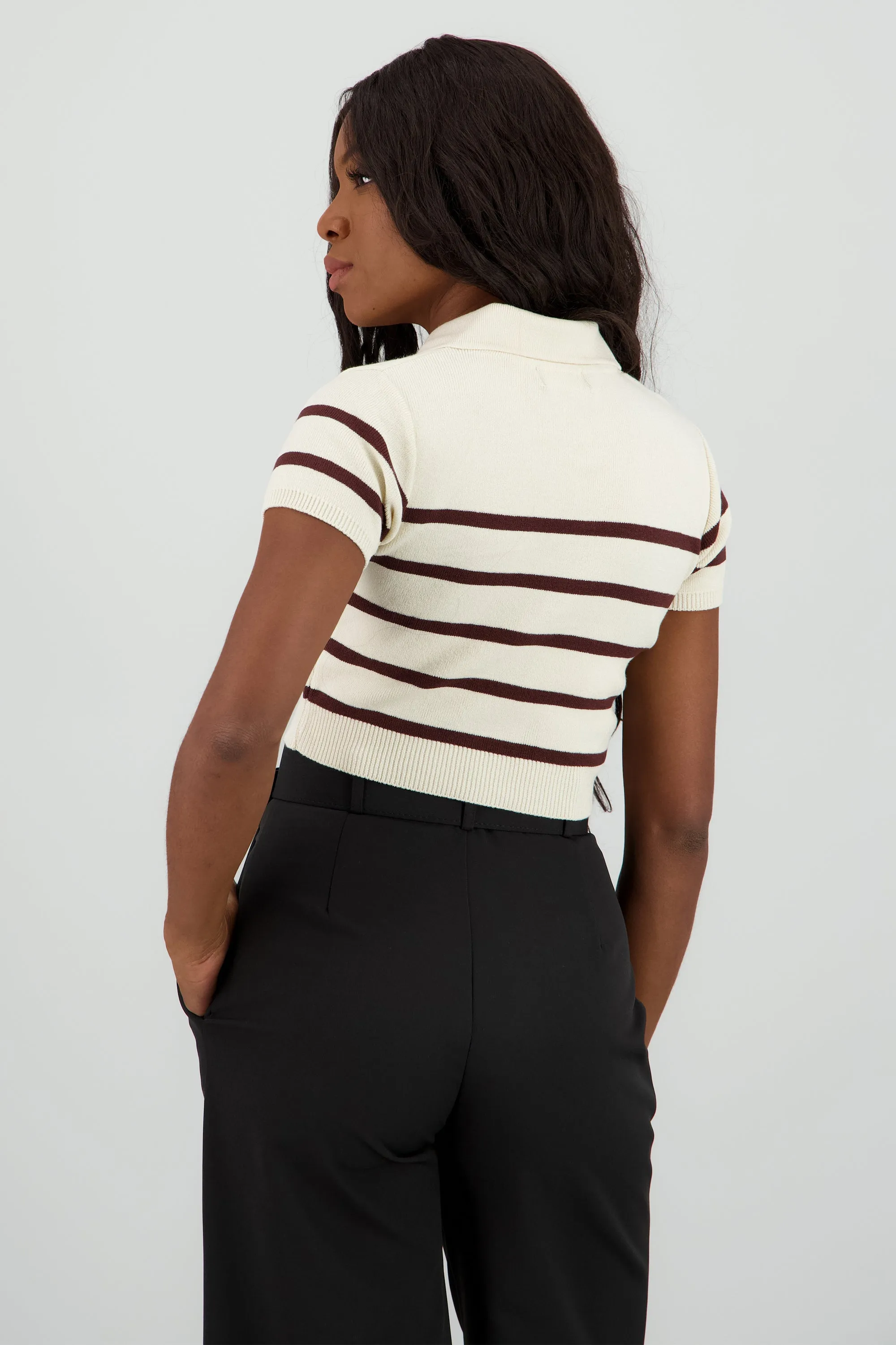 Top tejido cuello polo rayas sold by Shasa product image thumbnail 4