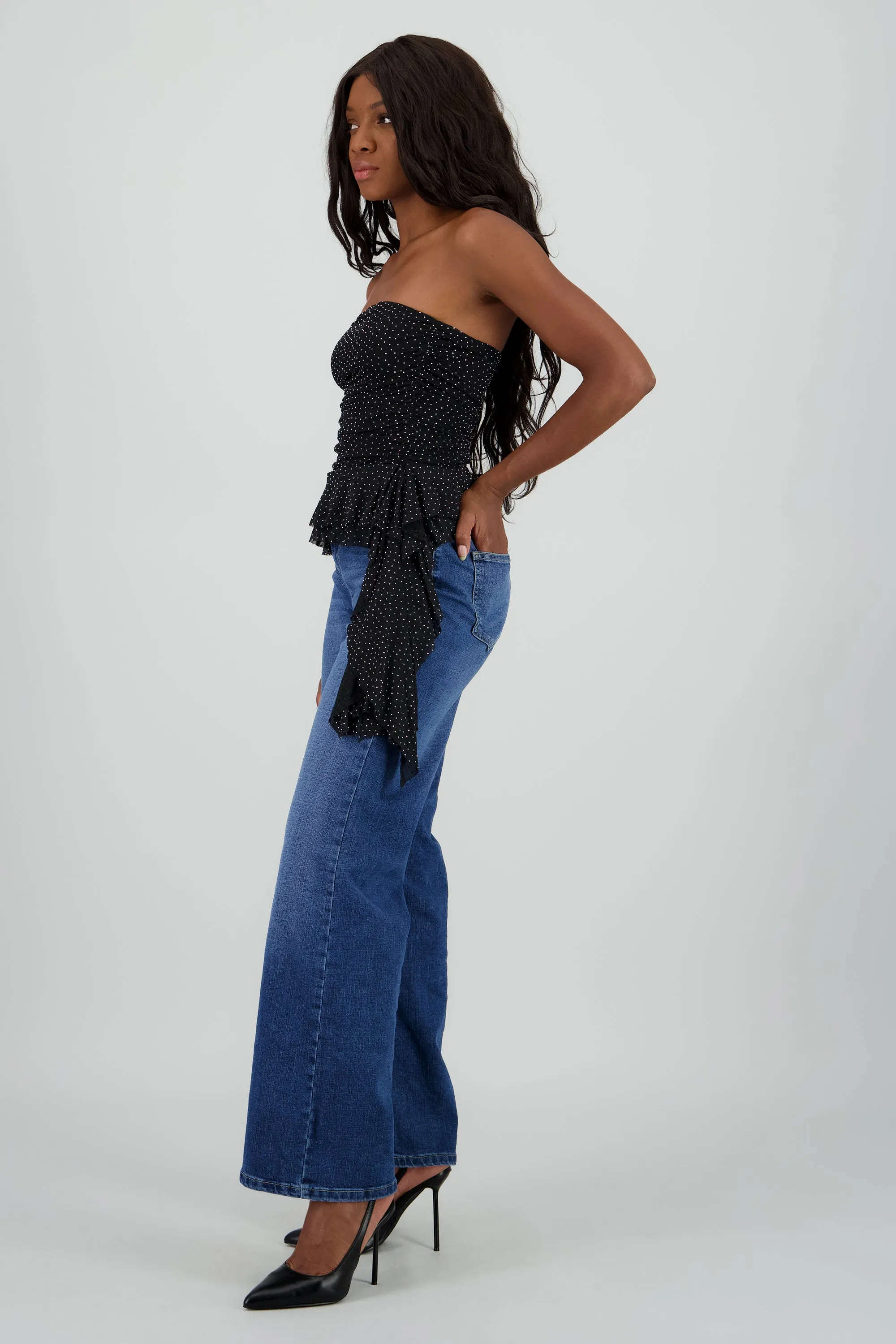 Top strapless drapeado con brillos sold by Shasa product image thumbnail 3