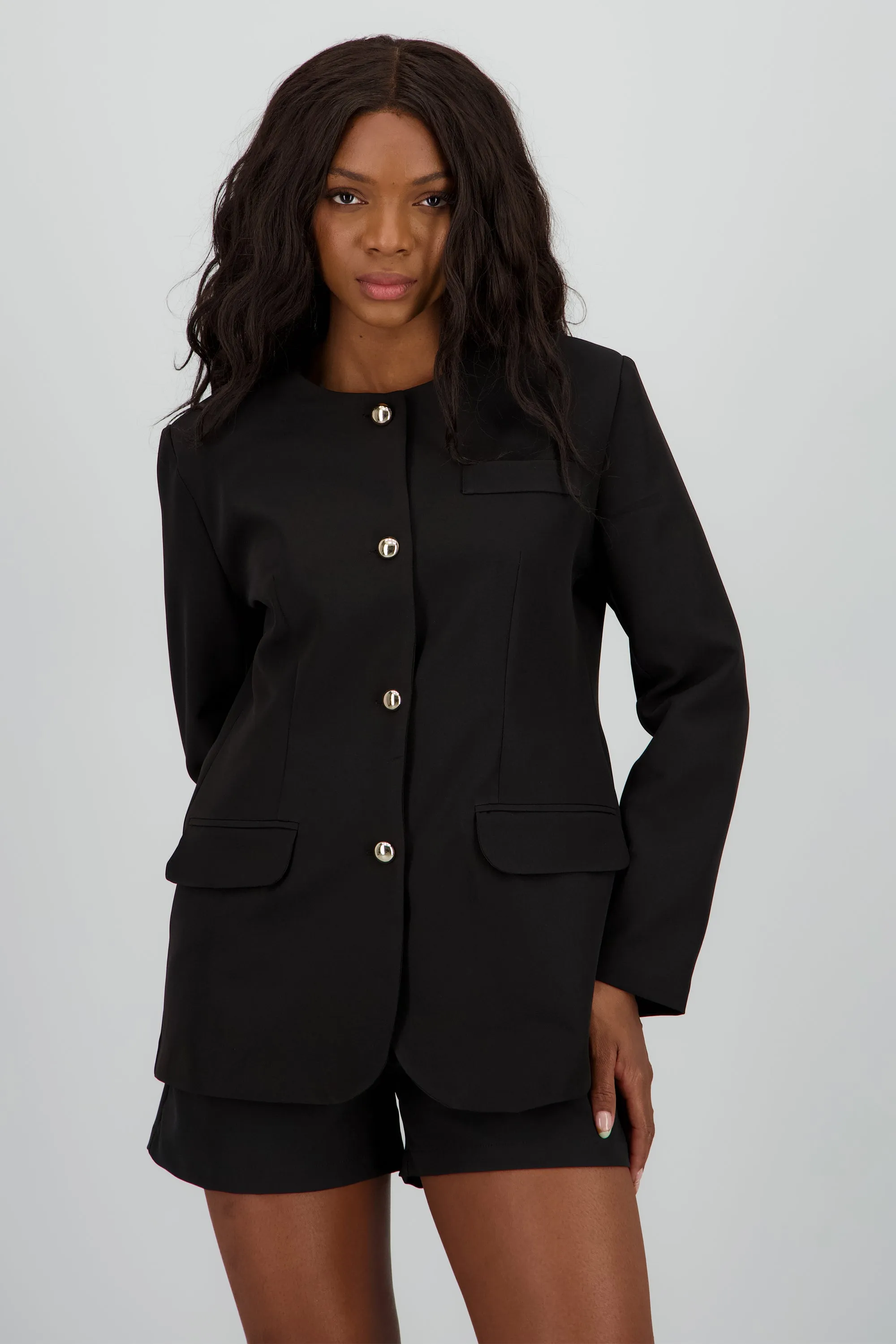 Blazer cuello redondo boton dorado sold by Shasa product image thumbnail 2