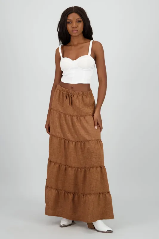 Falda maxi olanes con moño sold by Shasa