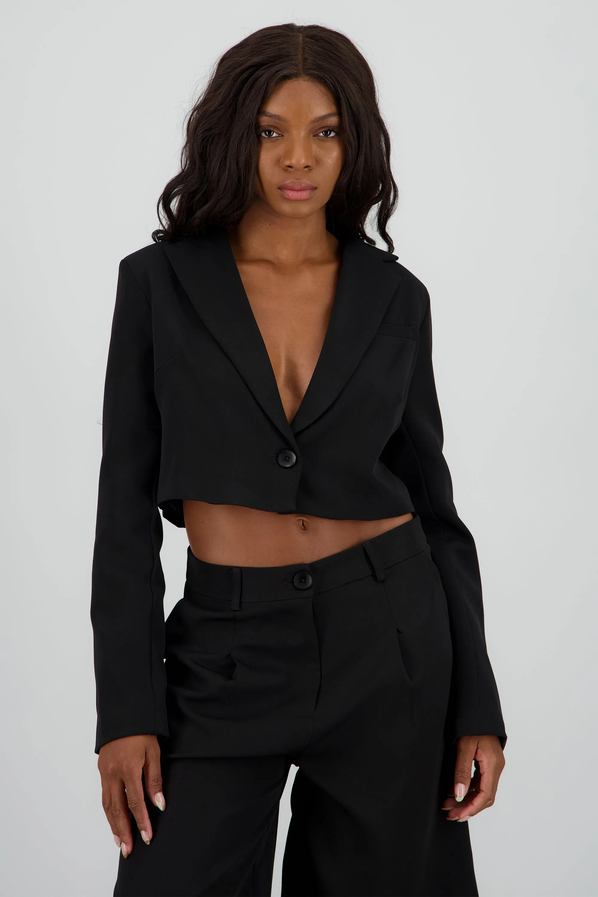 Saco crop detalle solapa sold by Shasa