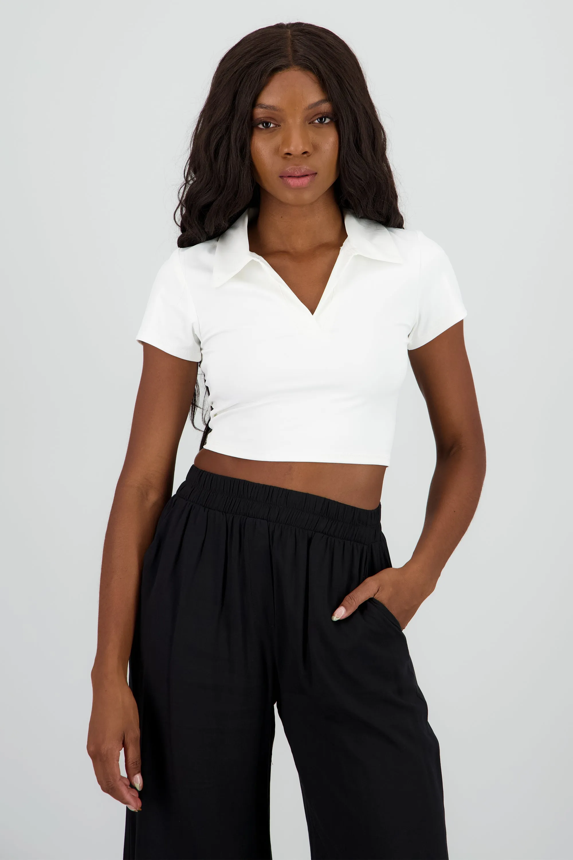 Playera crop tipo polo manga corta sold by Shasa product image thumbnail 2