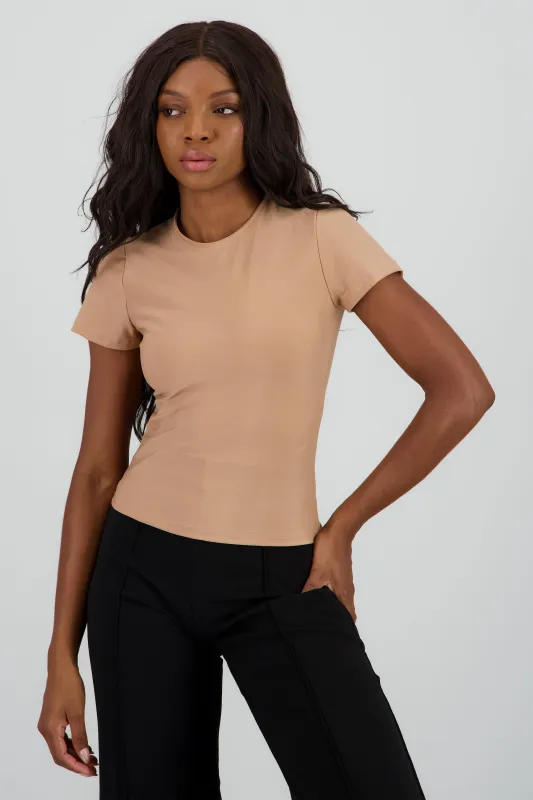 Top manga corta largo suave liso sold by Shasa