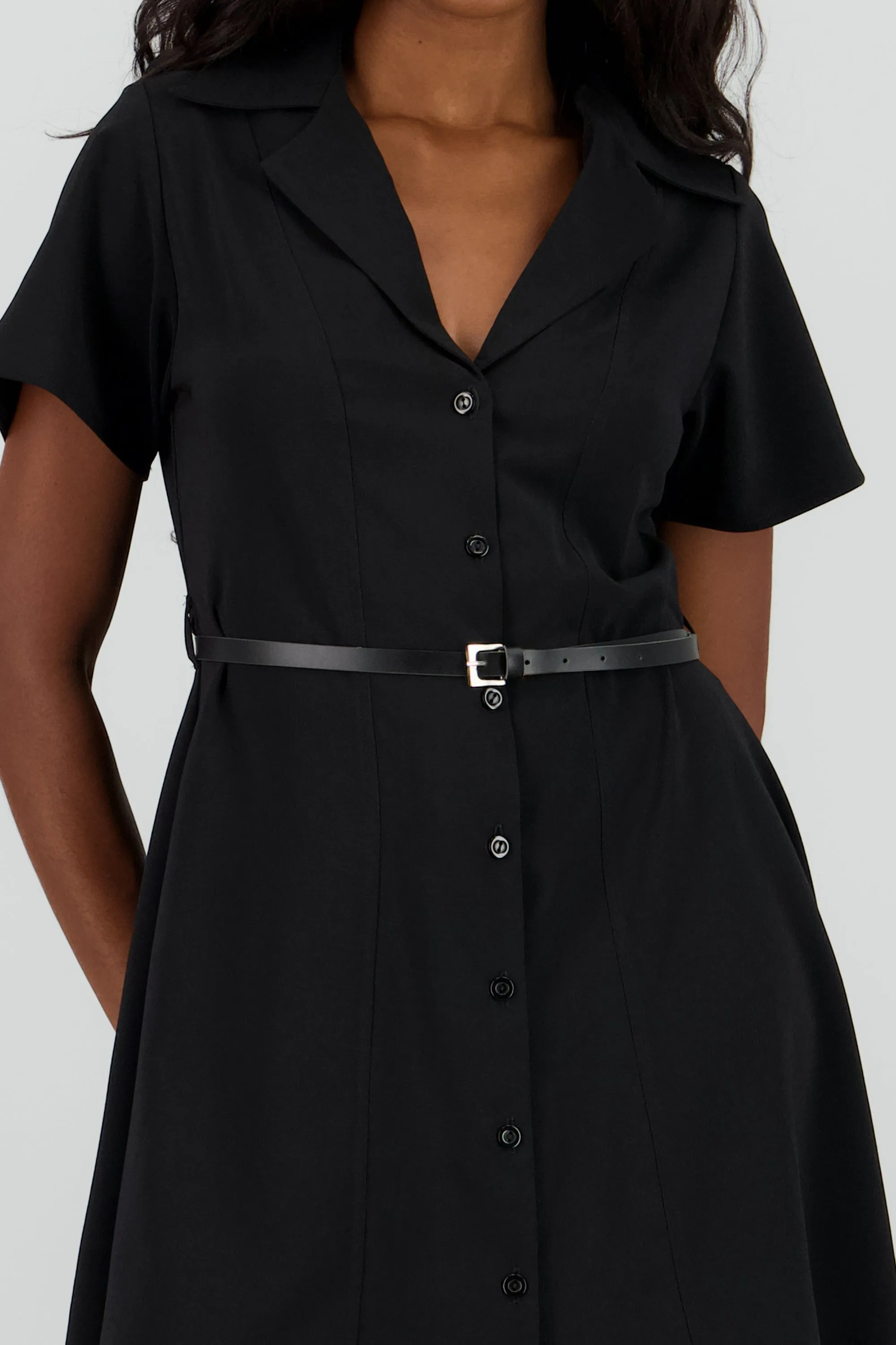 Vestido mini cuello camisero cinturon sold by Shasa product image thumbnail 5