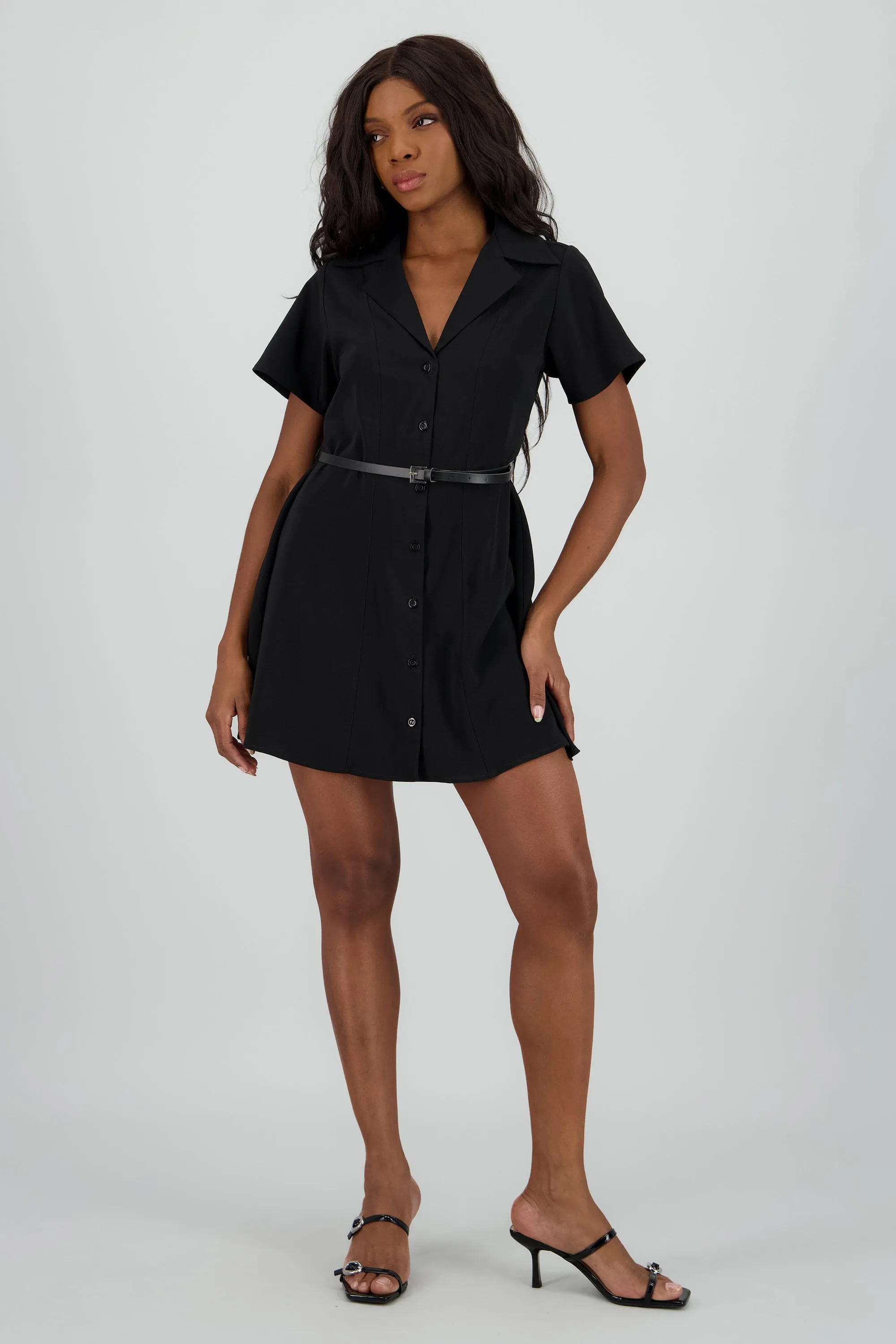 Vestido mini cuello camisero cinturon sold by Shasa product image thumbnail 2