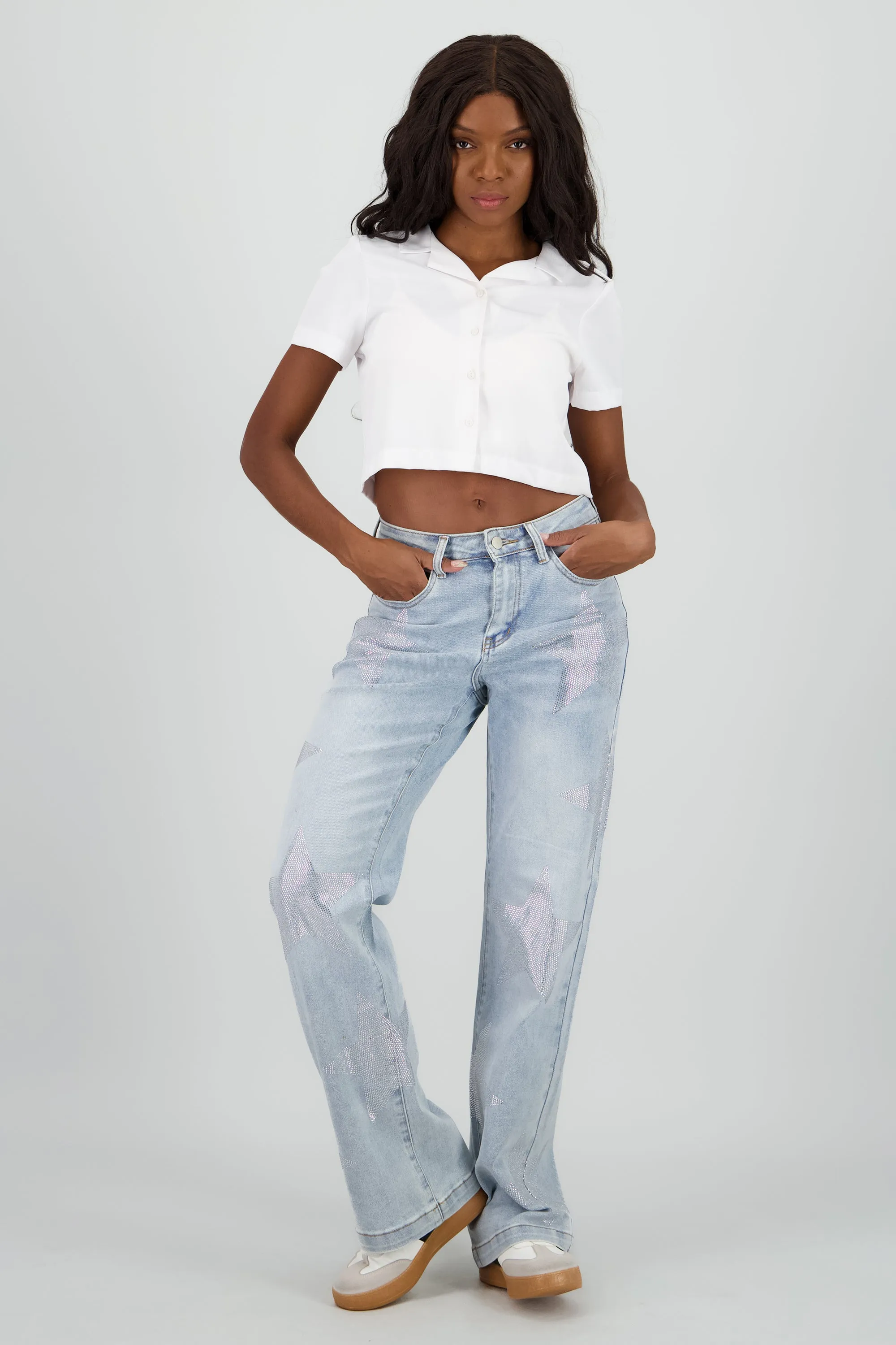 Jeans wide leg estrellas sold by Shasa
