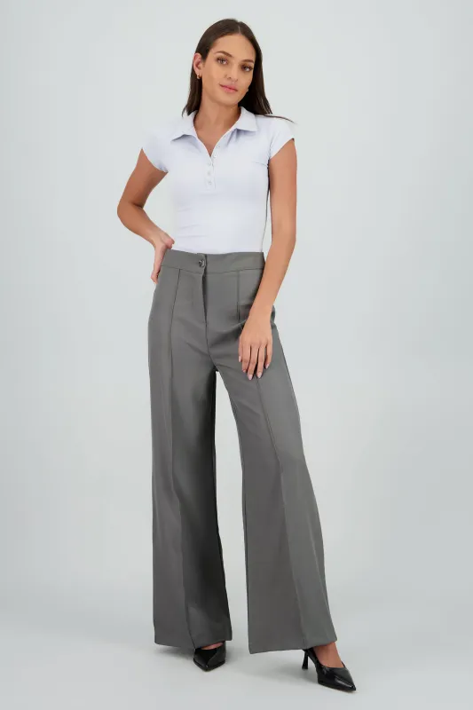 Pantalon amplio liso detalle costura sold by Shasa