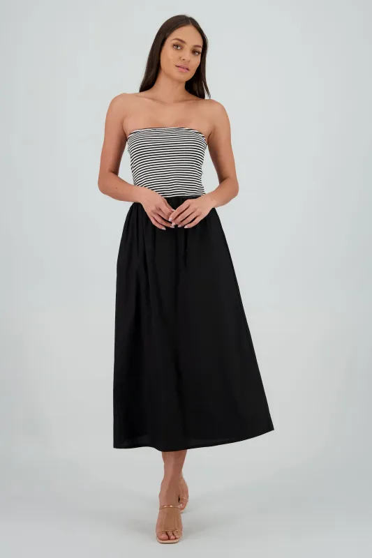 Vestido midi strapless detalle burbuja sold by Shasa