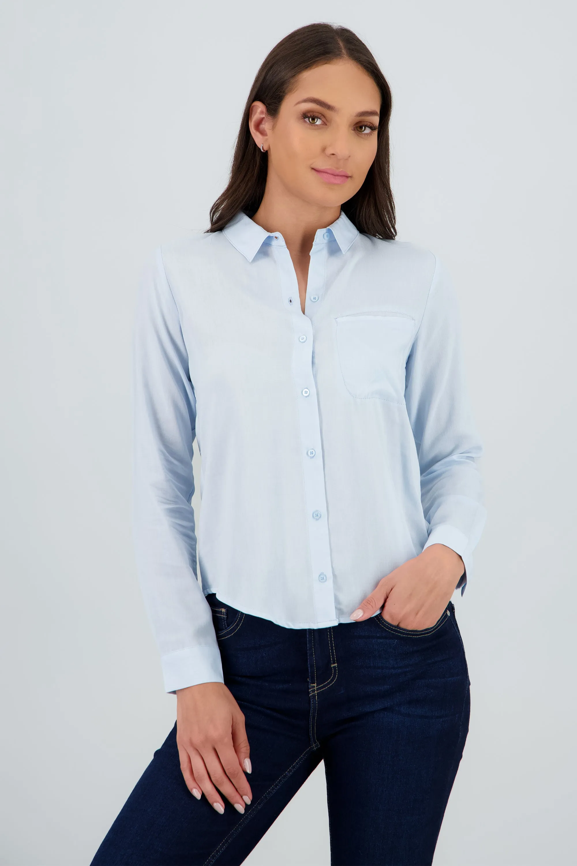 Camisa lisa manga larga sold by Shasa