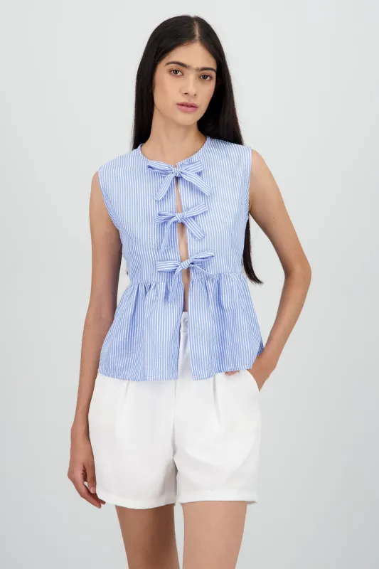 Blusa sin manga detalle olan lazos sold by Shasa
