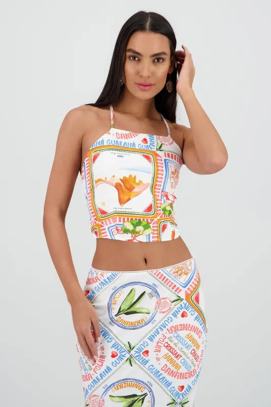 Top cruzado estampado playa sold by Shasa