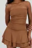 Vestido mini drapeado strapless sold by Shasa