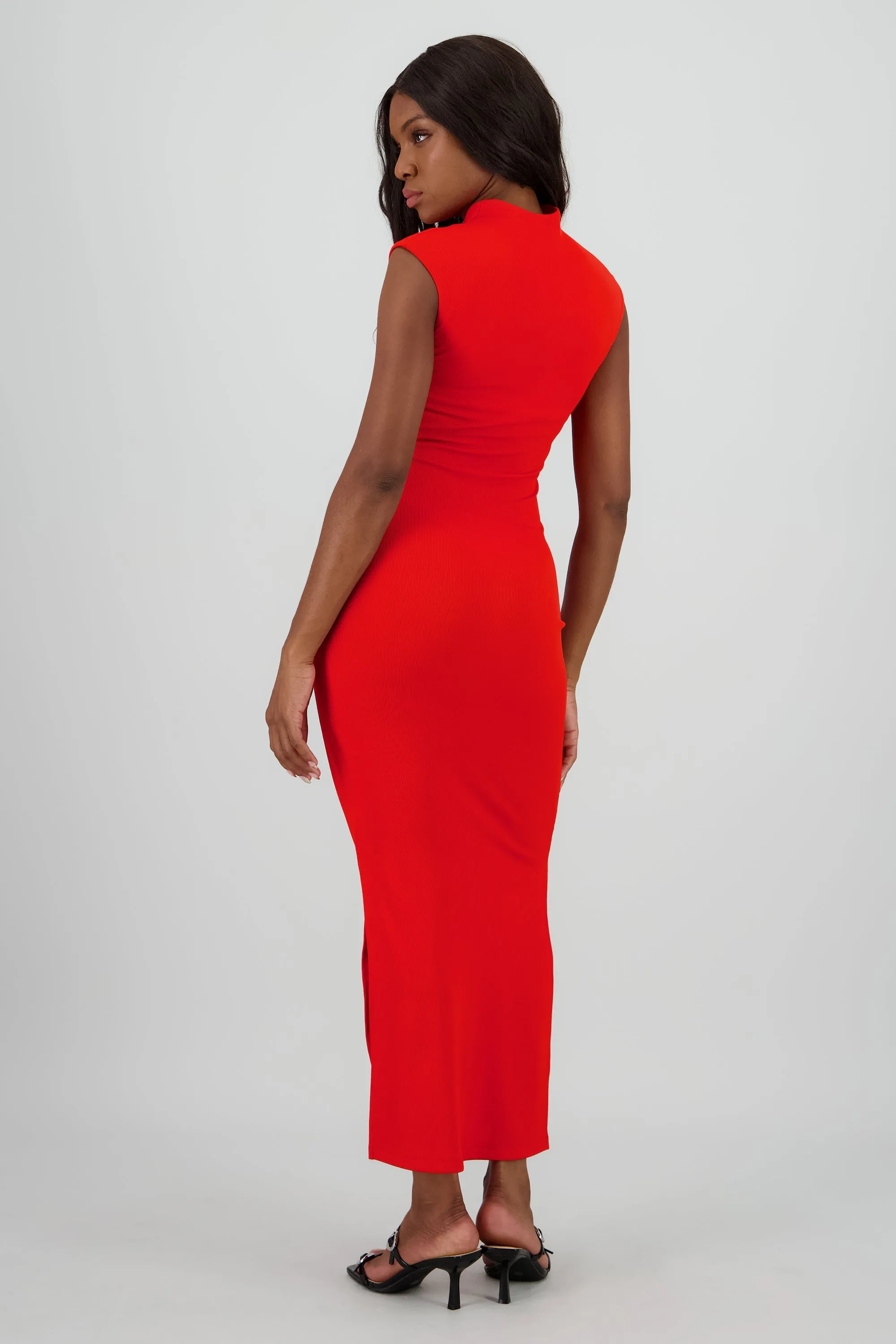 Vestido maxi rib manga corta con abertura Hypsters sold by Shasa product image thumbnail 4