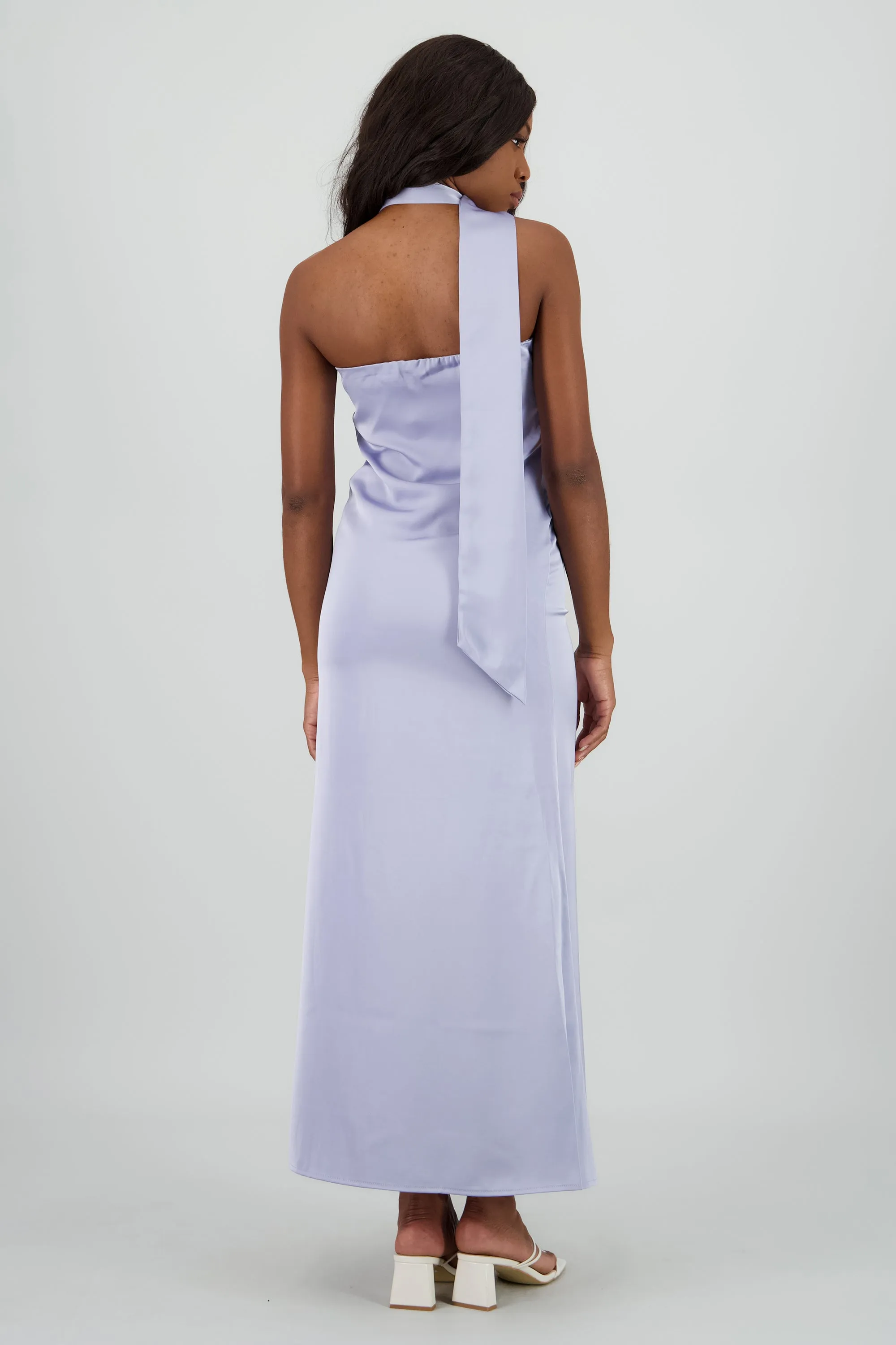 Vestido maxi satin strapless con bufanda sold by Shasa product image thumbnail 4