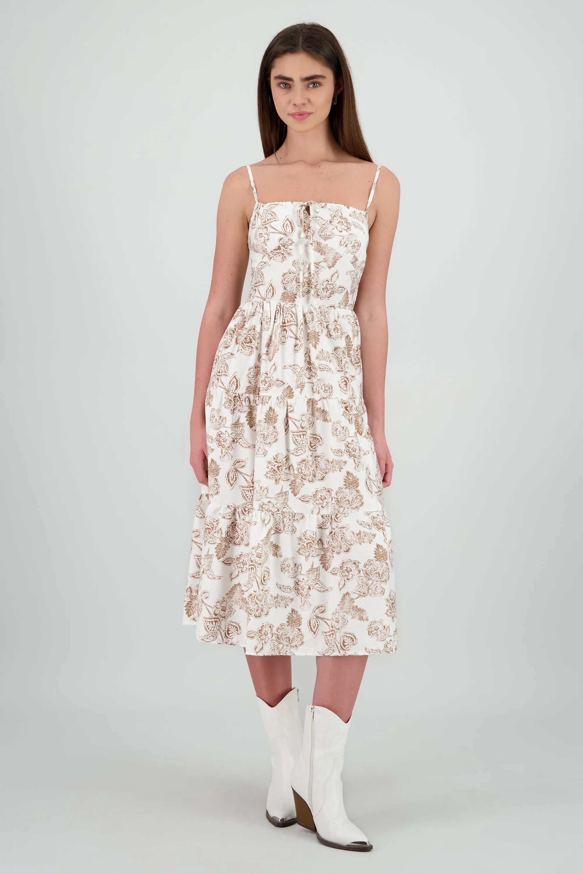 Vestido midi tirantes estampado flores sold by Shasa