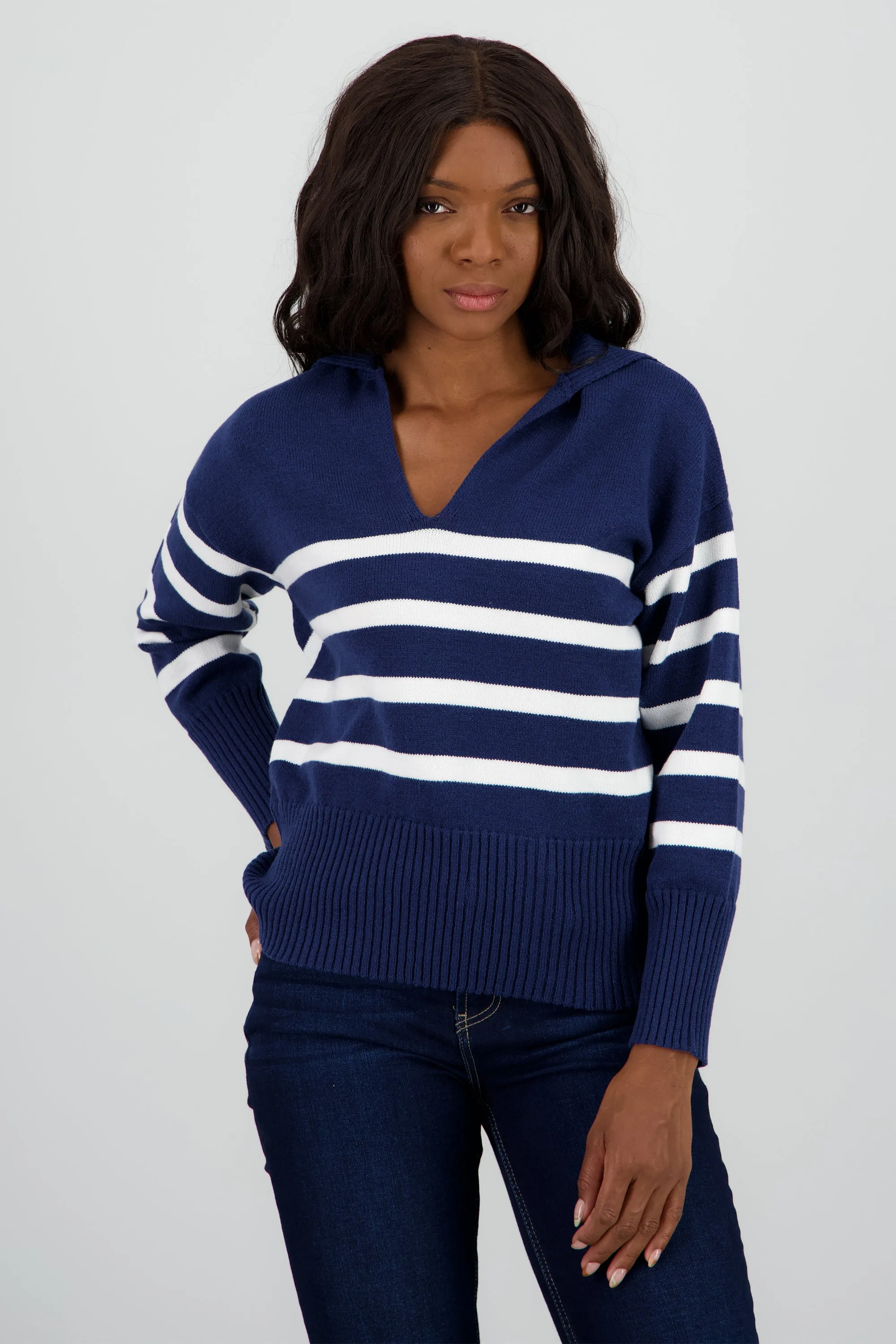 Suéter cuello polo rayas sold by Shasa product image thumbnail 2