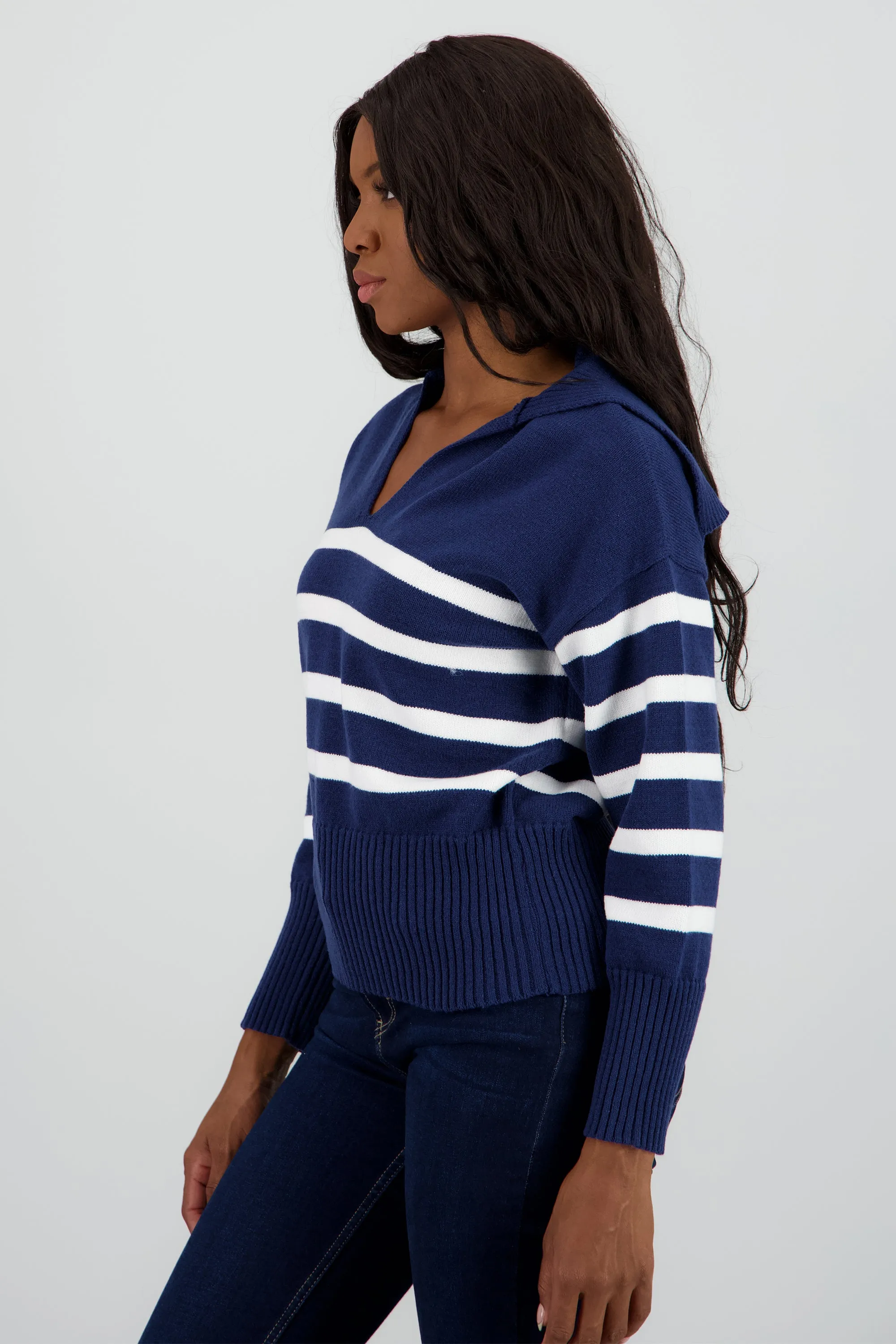 Suéter cuello polo rayas sold by Shasa product image thumbnail 3