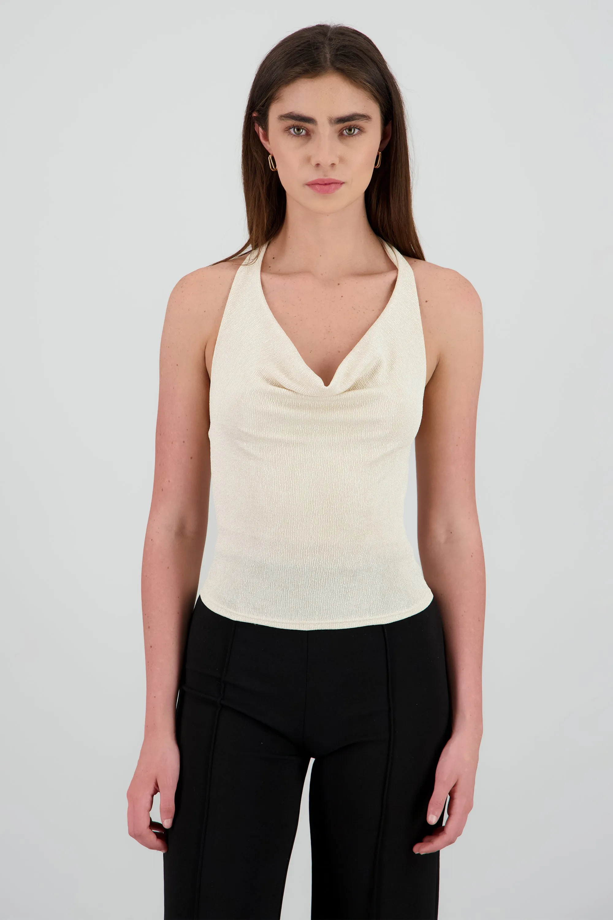 Top halter escote drapeado brillos sold by Shasa product image thumbnail 2