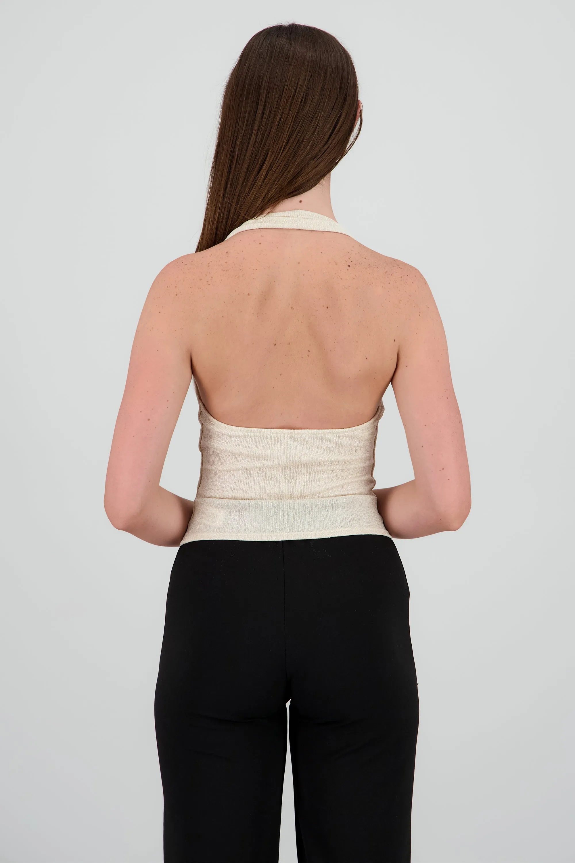 Top halter escote drapeado brillos sold by Shasa product image thumbnail 4