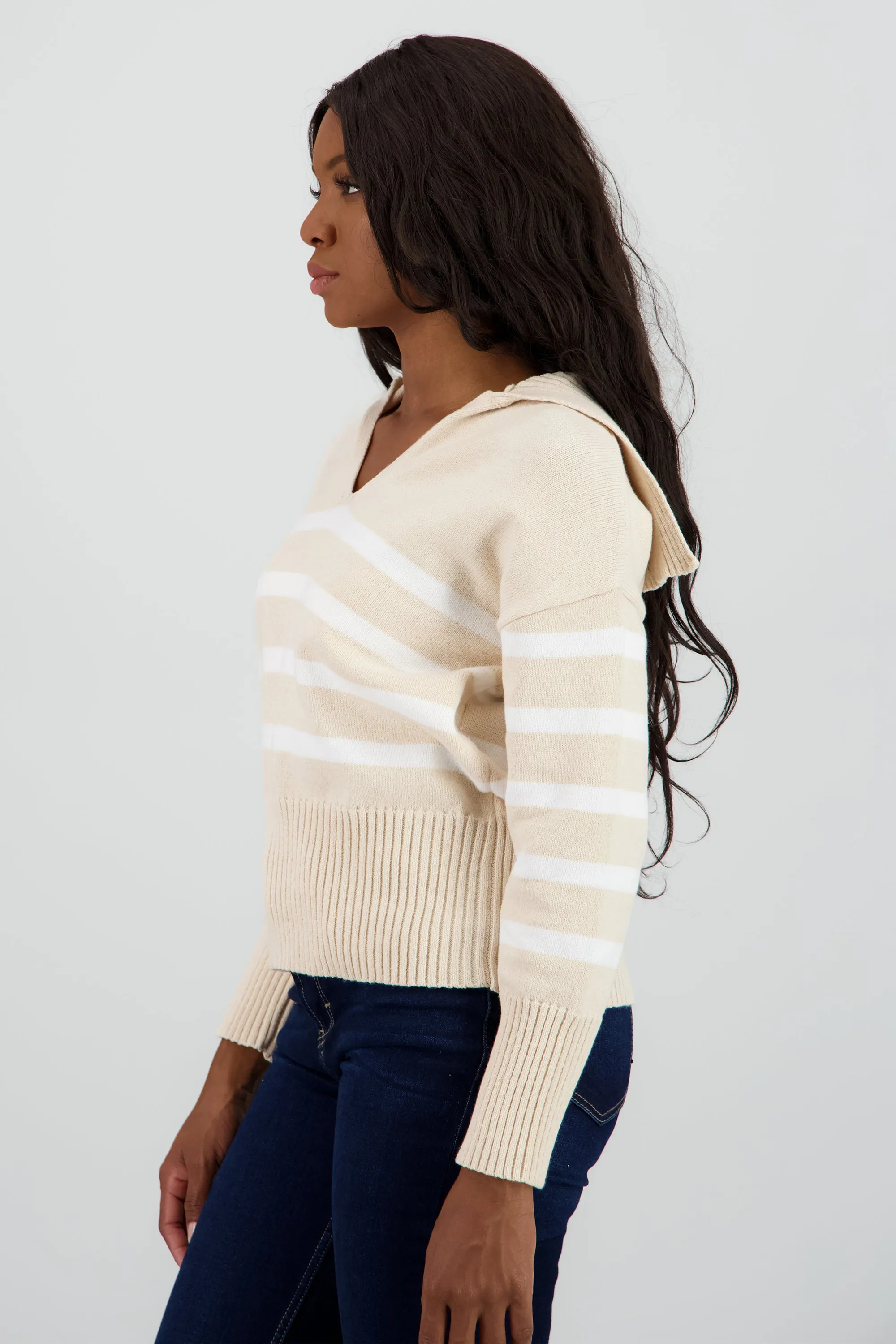 Suéter cuello polo rayas sold by Shasa product image thumbnail 3