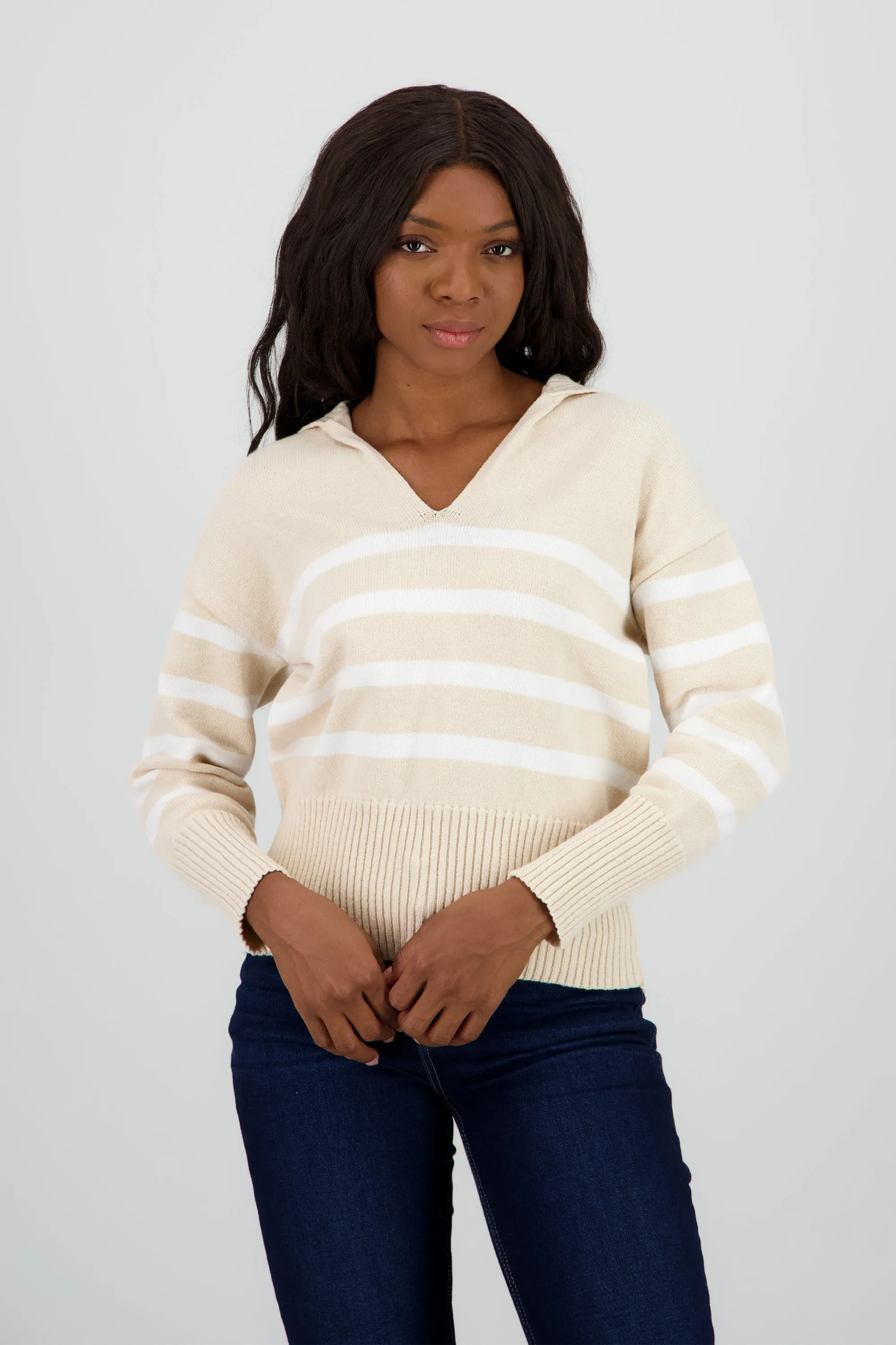 Suéter cuello polo rayas sold by Shasa product image thumbnail 2