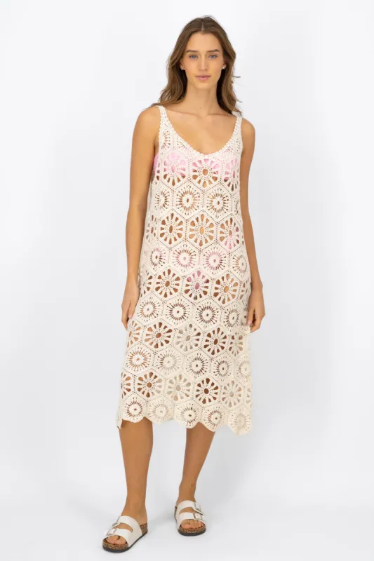 Vestido midi crochet sold by Shasa