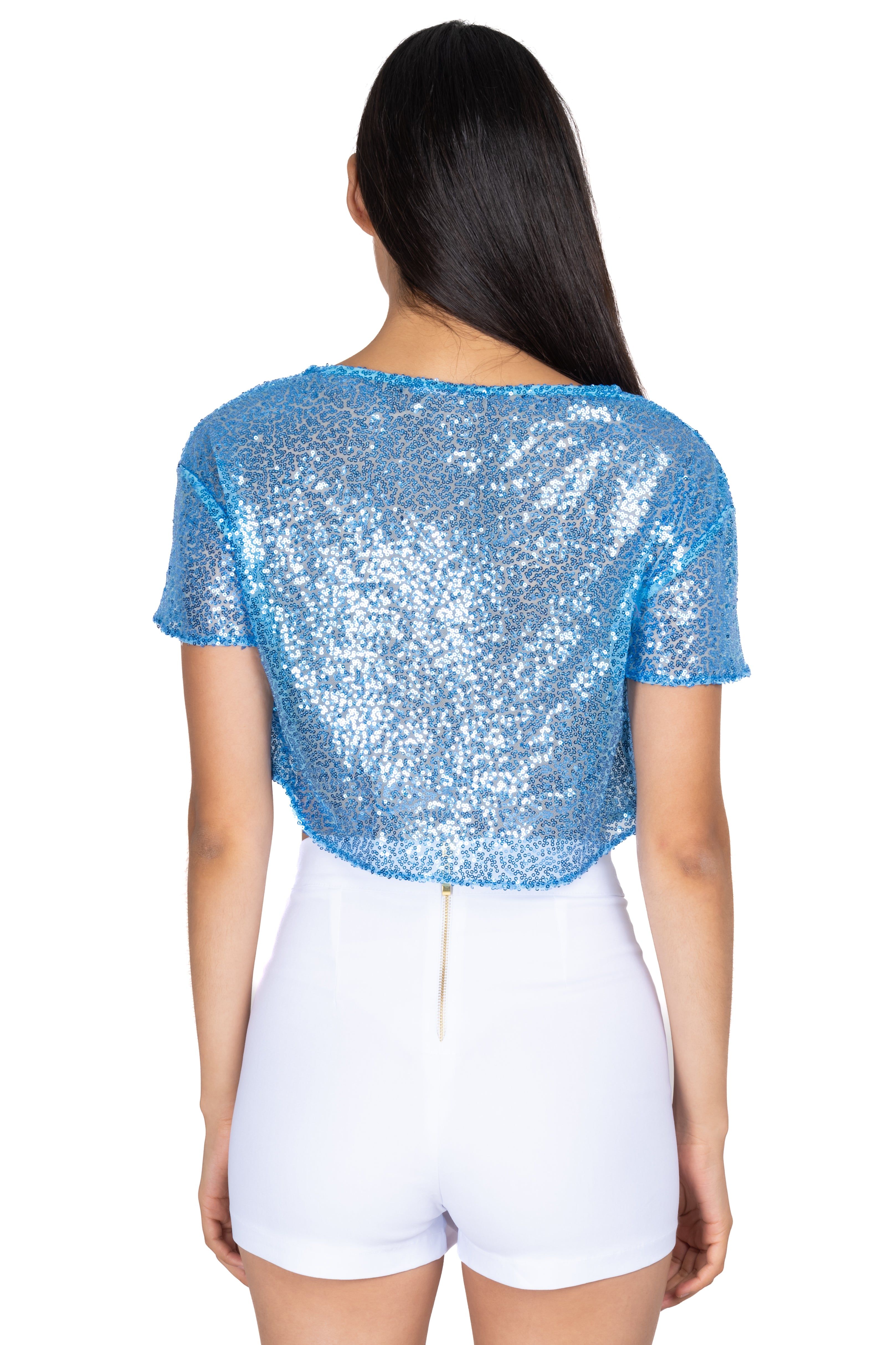 Top manga corta lentejuelas sold by Shasa product image thumbnail 4