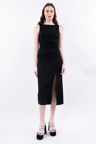 Vestido midi liso abertura sold by Shasa