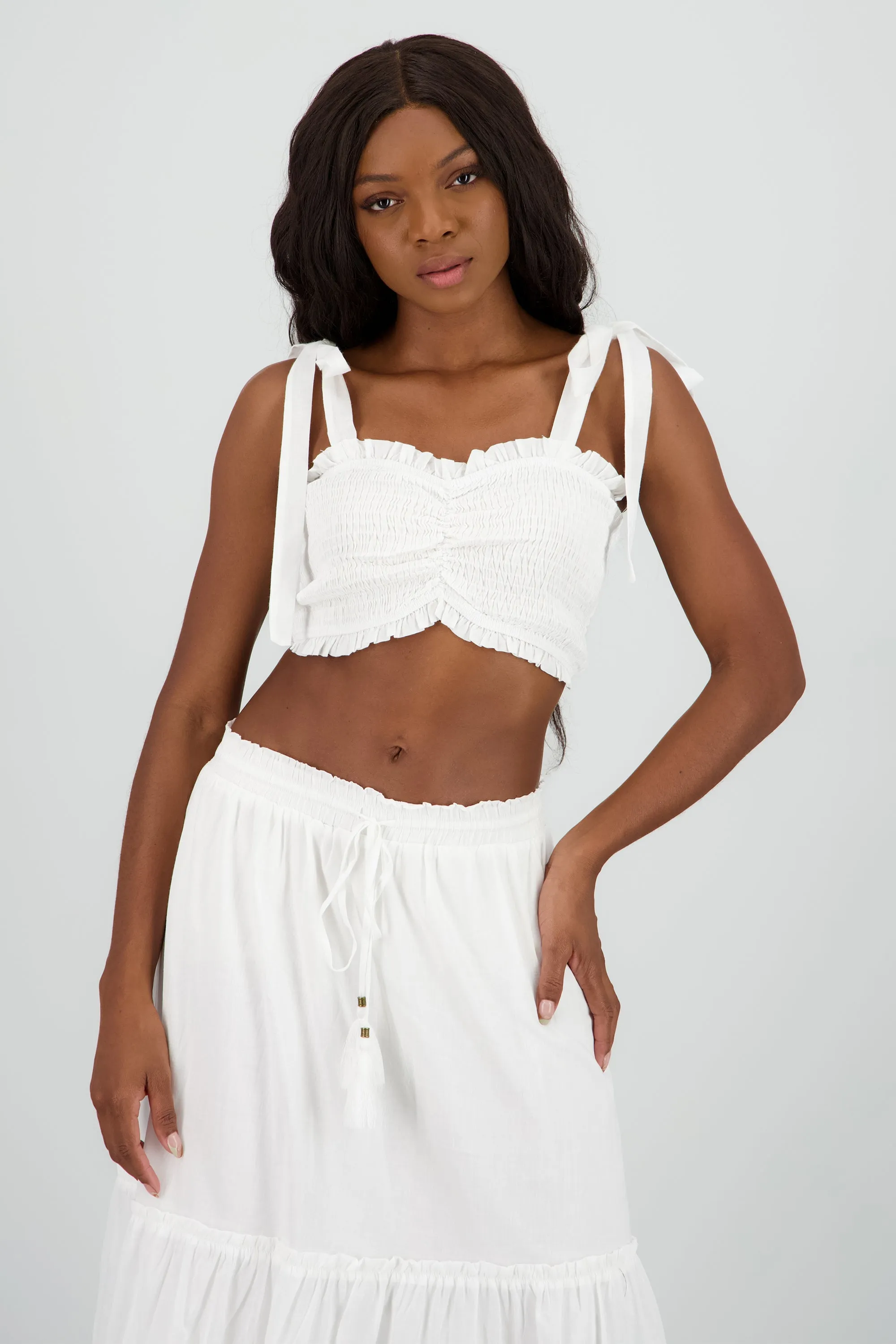 Top smock tirantes moño sold by Shasa