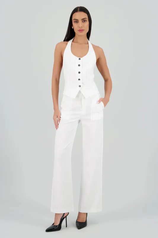 Pantalon recto sastreado detalle boton sold by Shasa