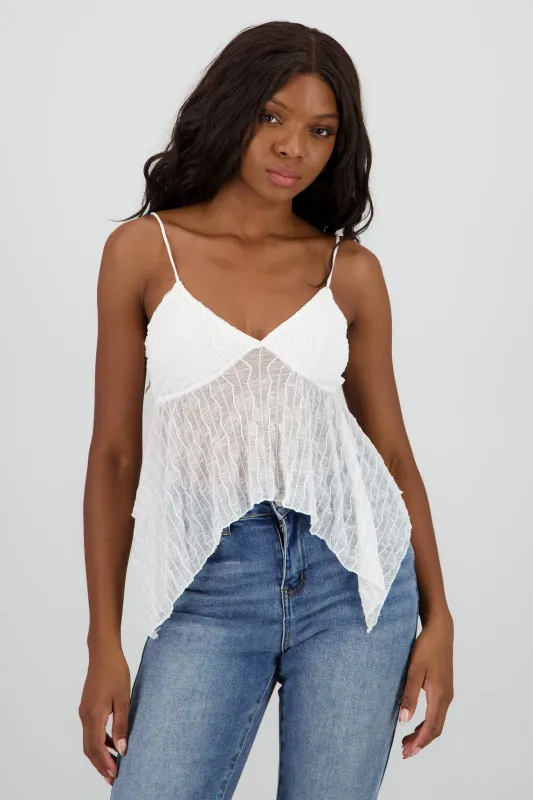 Top tirantes encaje asimetrico sold by Shasa