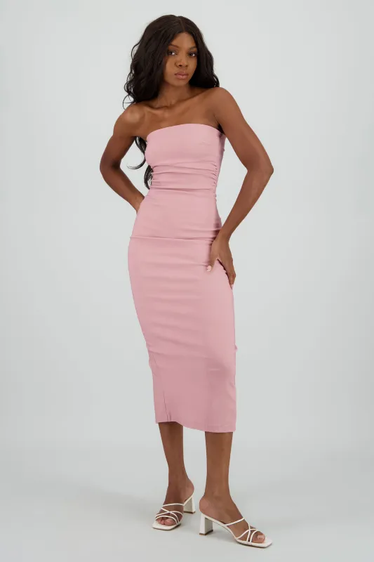 Vestido maxi strapless drapeado hypsters sold by Shasa