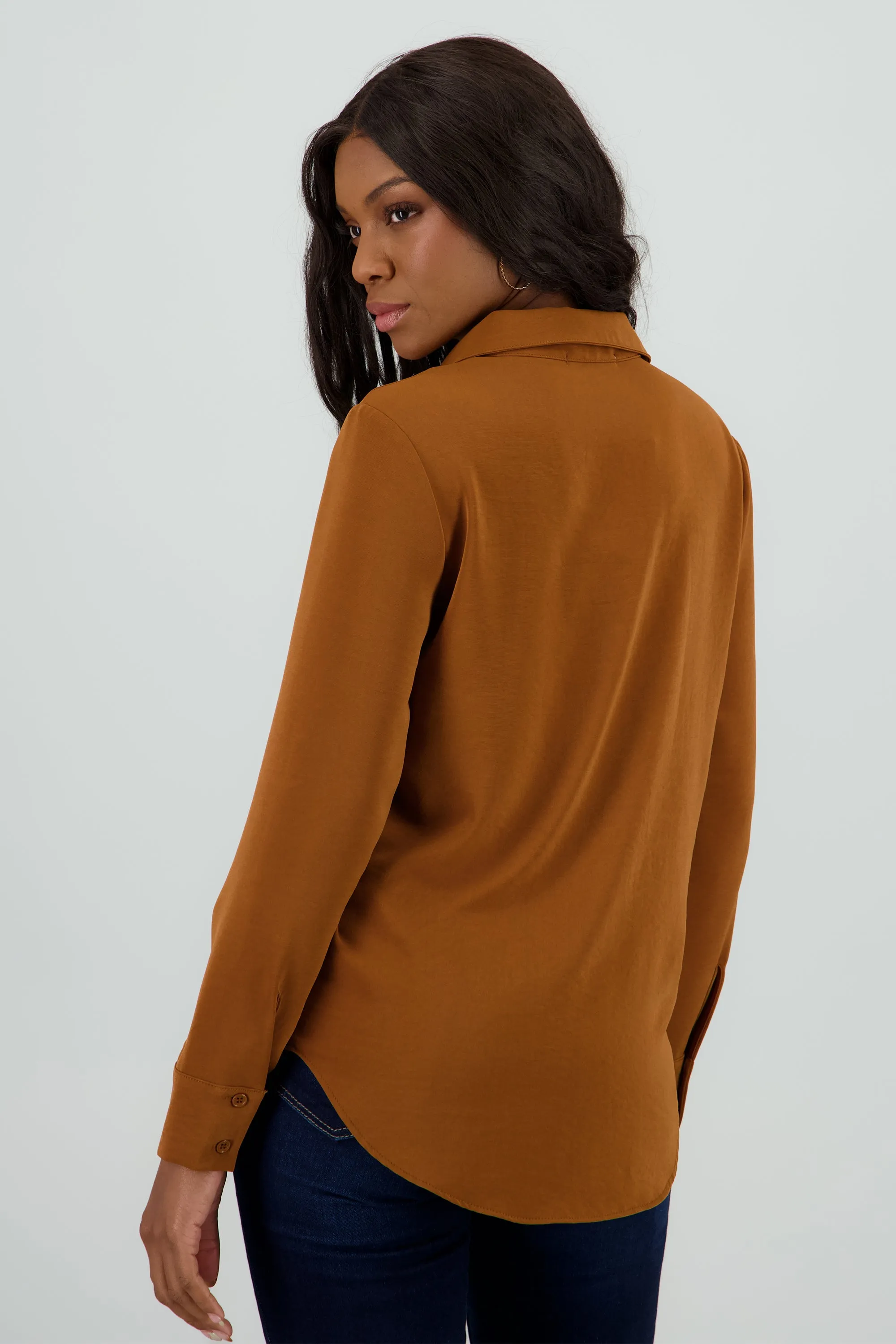 Camisa lisa manga larga botones sold by Shasa product image thumbnail 4