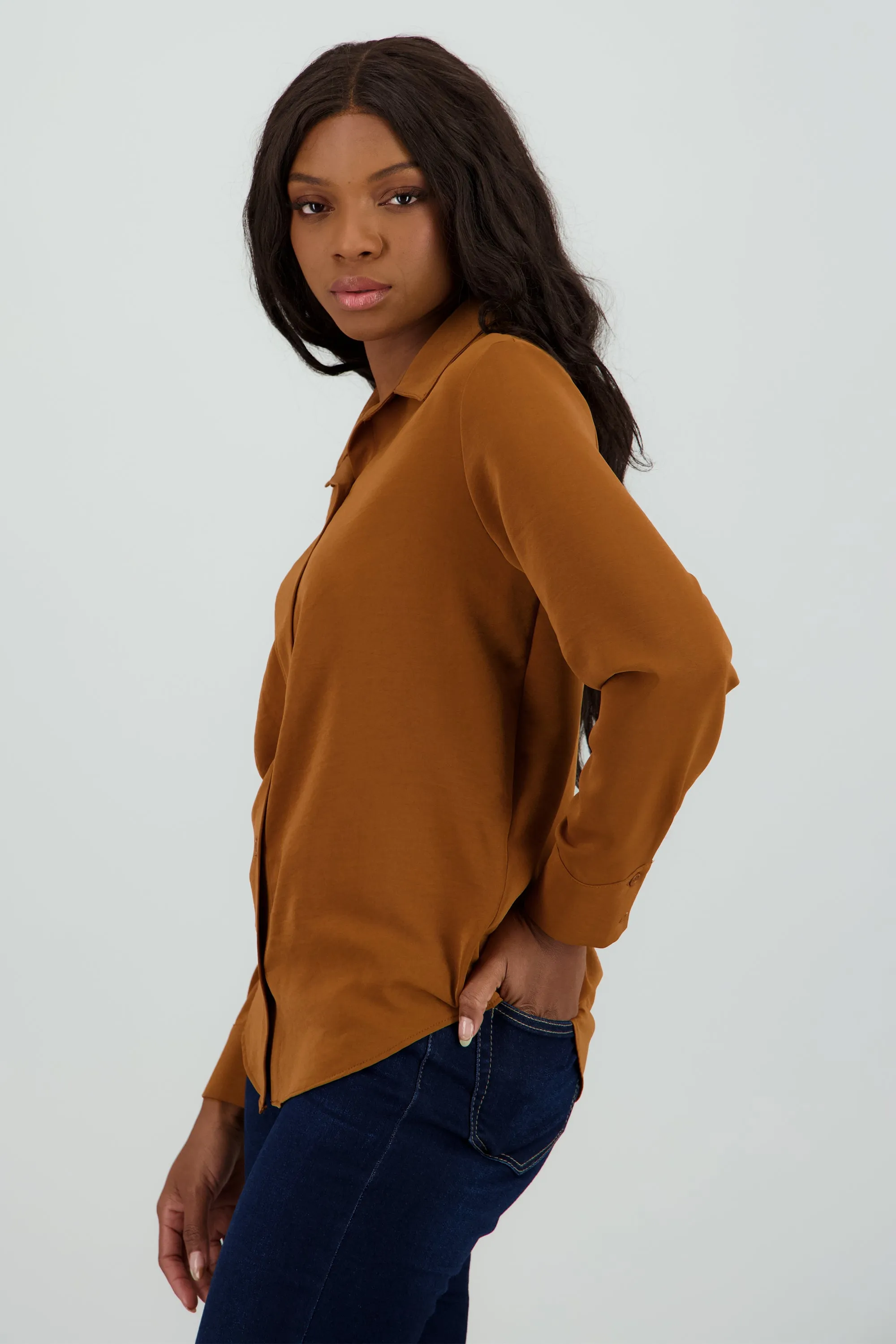 Camisa lisa manga larga botones sold by Shasa product image thumbnail 3