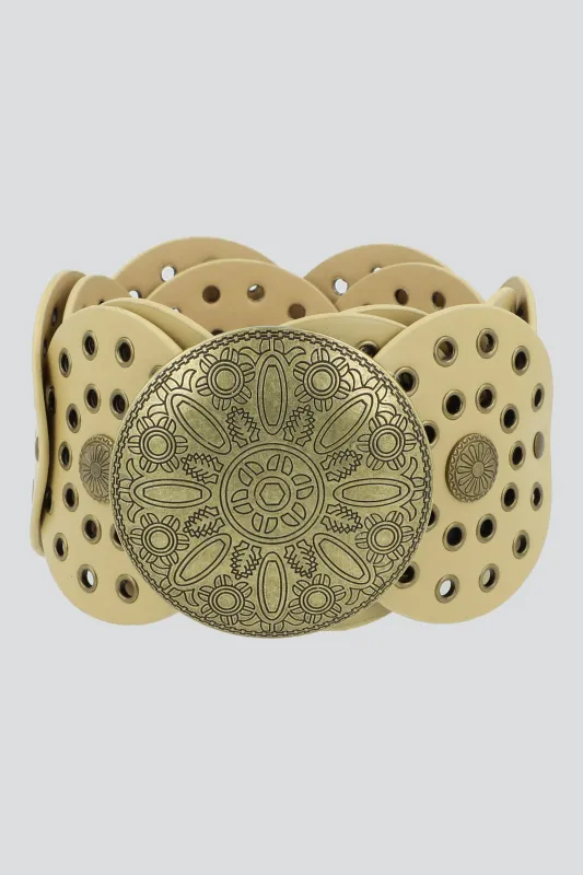 Cinturon boho circulos eyelets sold by Shasa