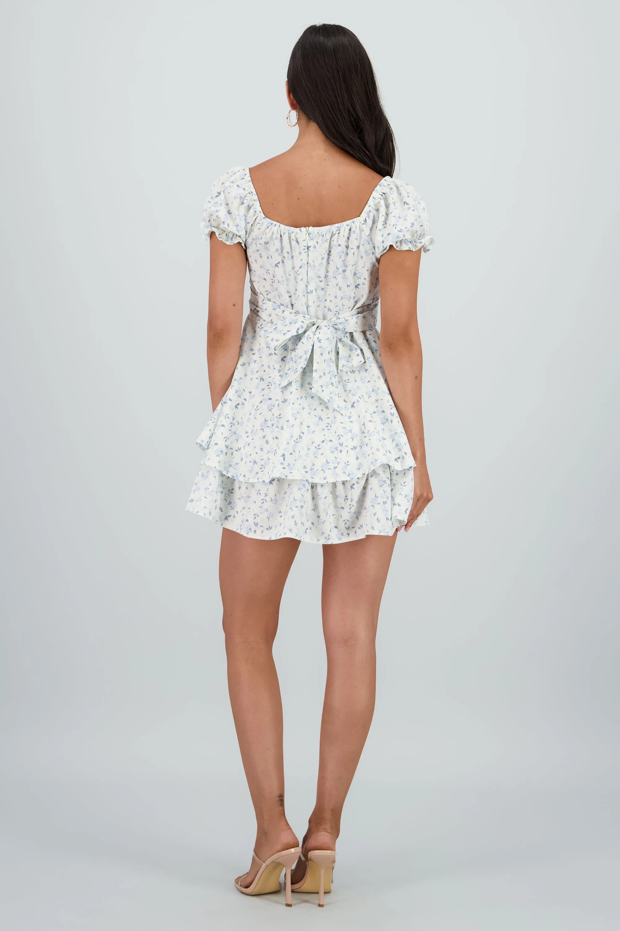 Vestido mini escote cuadrado flores sold by Shasa product image thumbnail 4