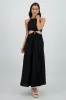 Vestido cut out maxi lino sold by Shasa