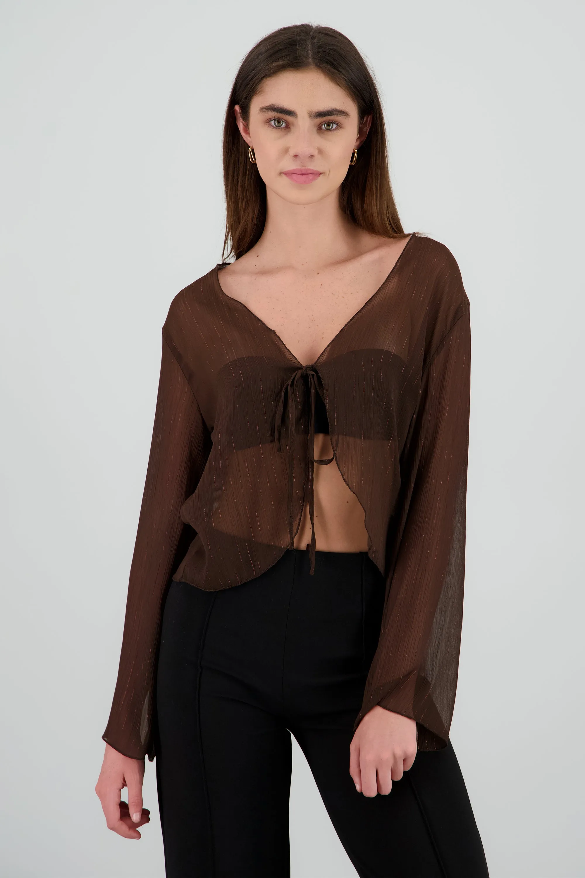 Blusa con transparencia detalle lurex sold by Shasa