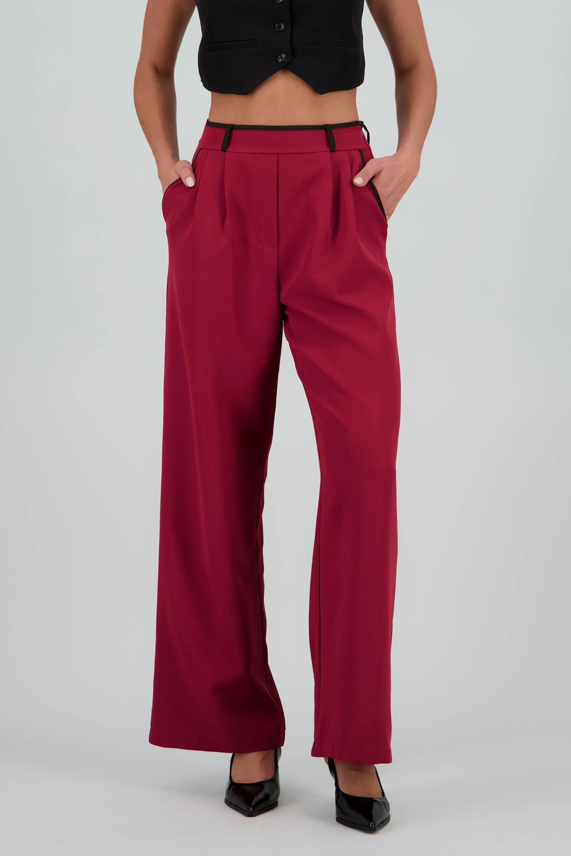 Pantalon sastre con pinza detalle contraste Hyp sold by Shasa product image thumbnail 2