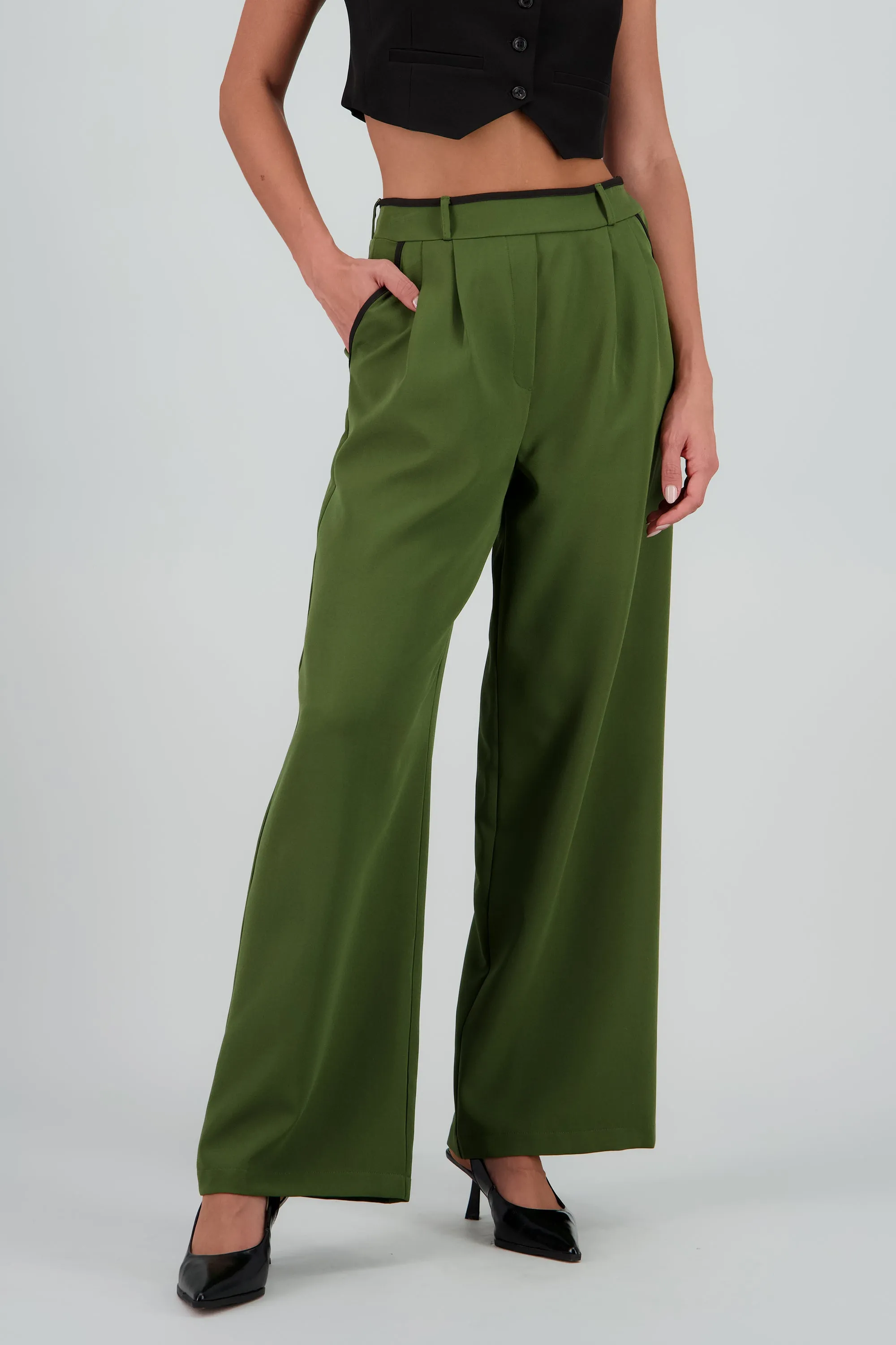 Pantalon sastre con pinza detalle contraste Hyp sold by Shasa product image thumbnail 2