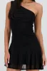 Vestido amimetrico one shoulder mesh sold by Shasa