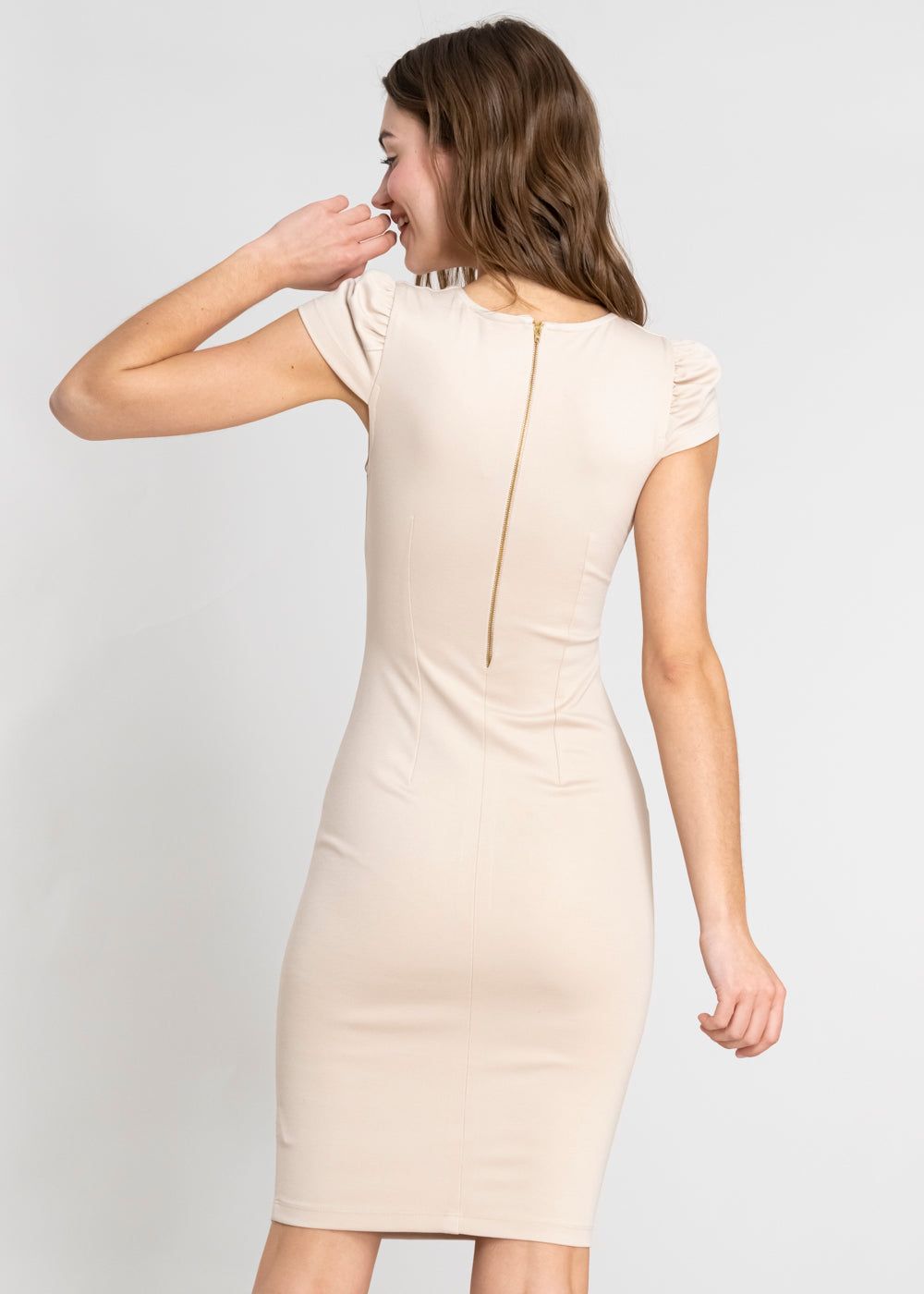 Vestido midi liso cuello v sold by Shasa product image thumbnail 4