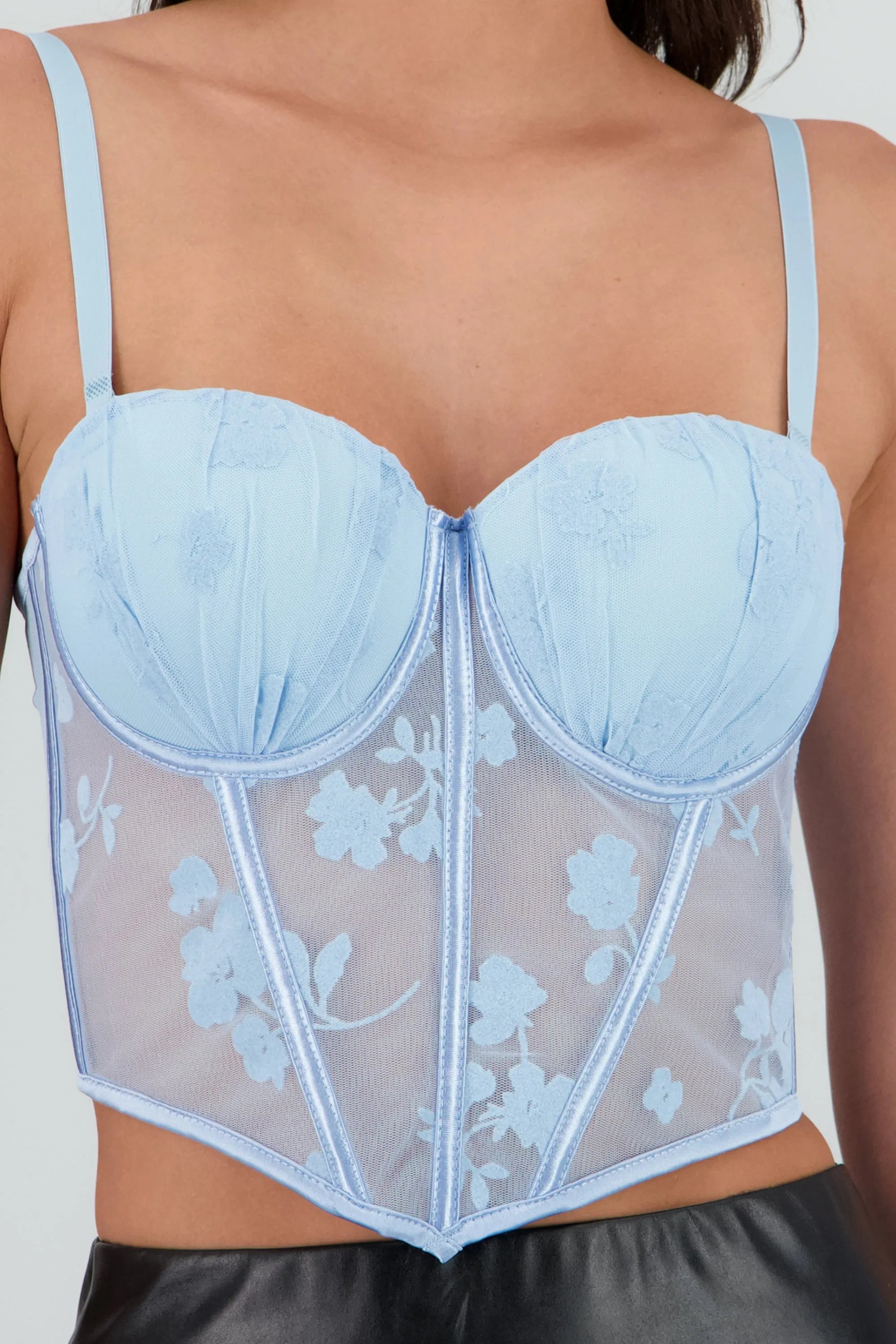 Corset mesh flock detalle plisado copas sold by Shasa product image thumbnail 5