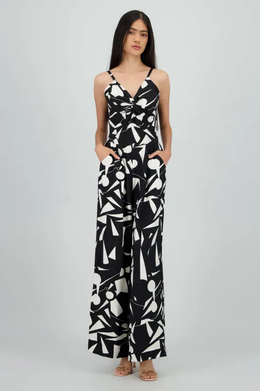 Jumpsuit de tirantes estampado geometrico rayas sold by Shasa
